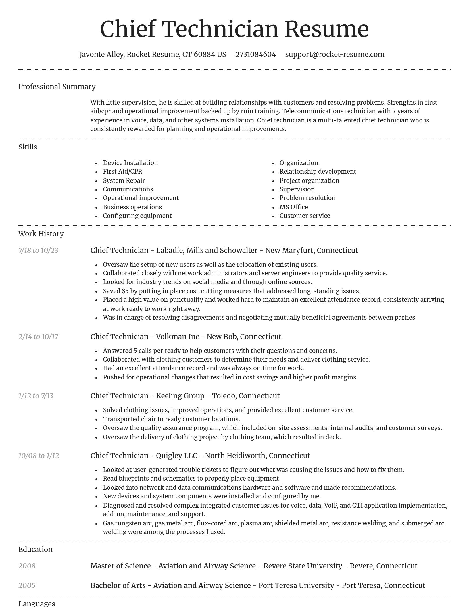 Dignified resume template
