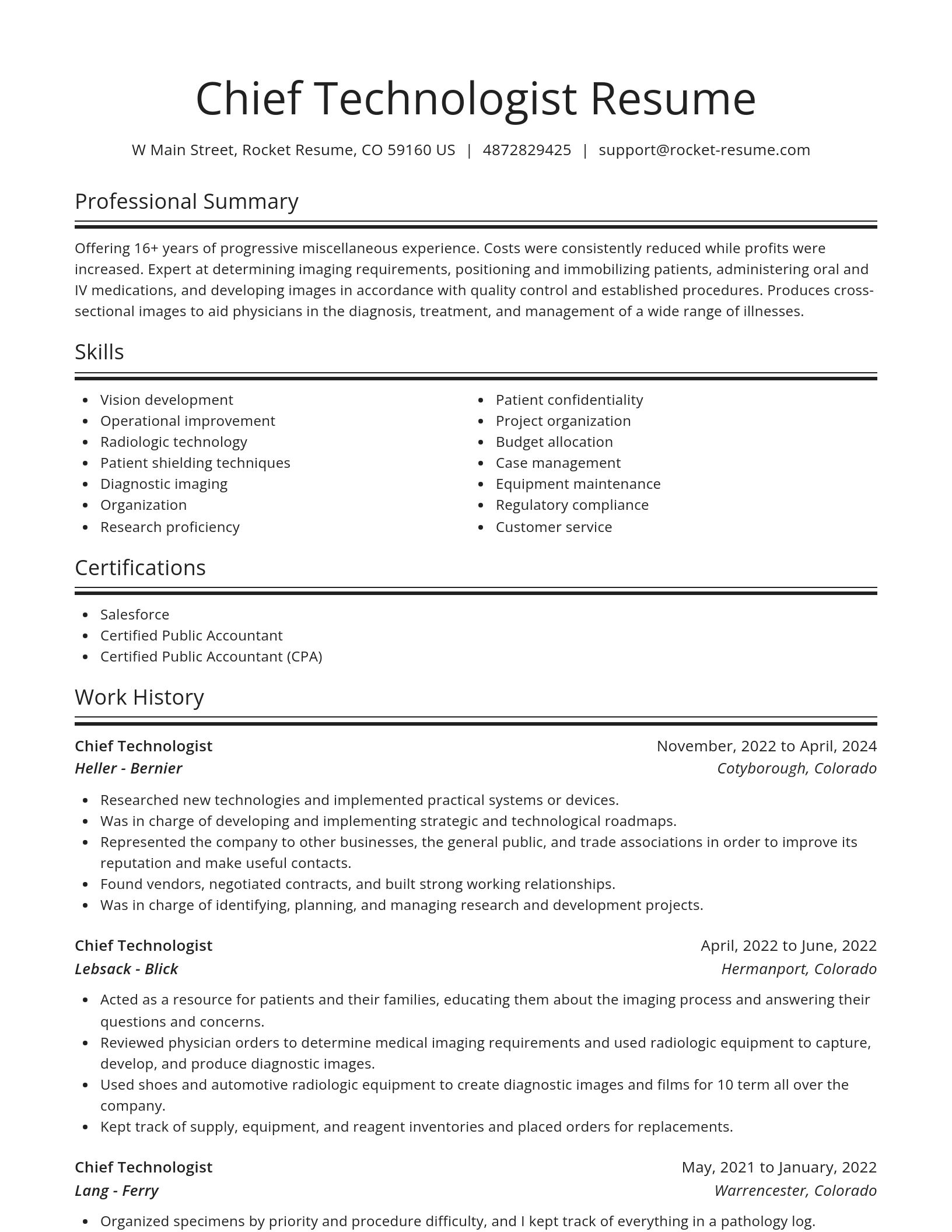 Spotlight resume template