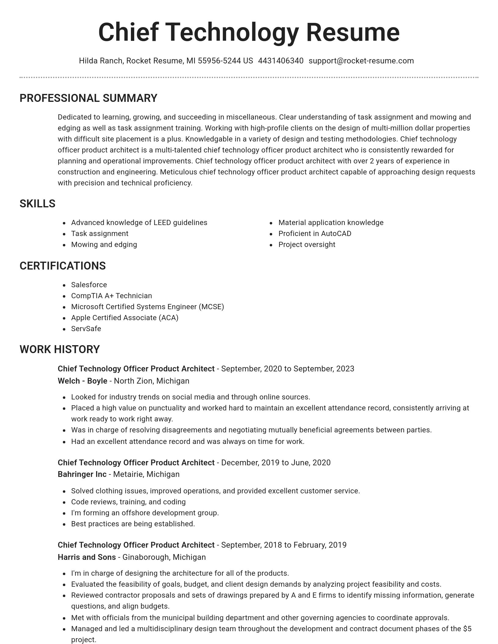 Brilliant resume template