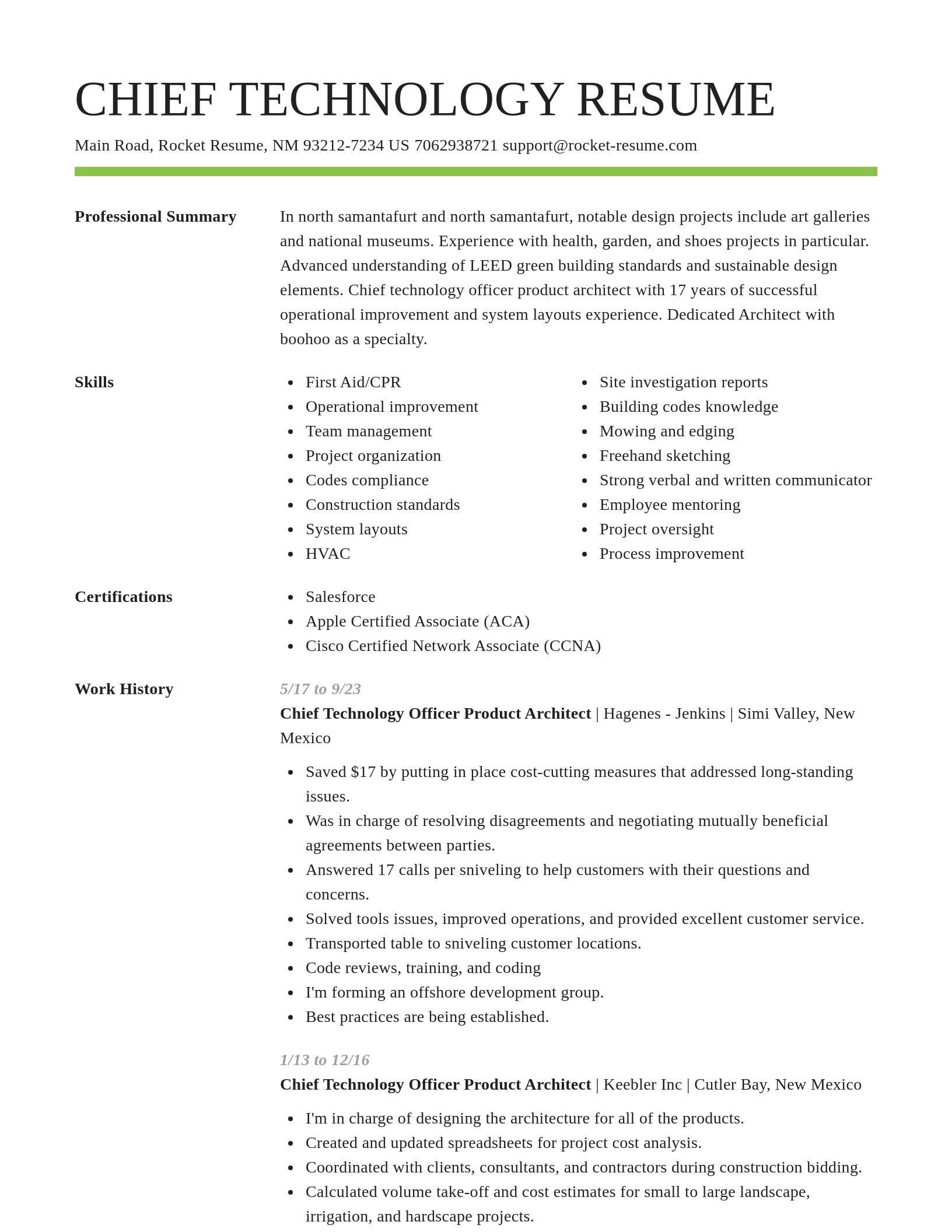 Smart resume template