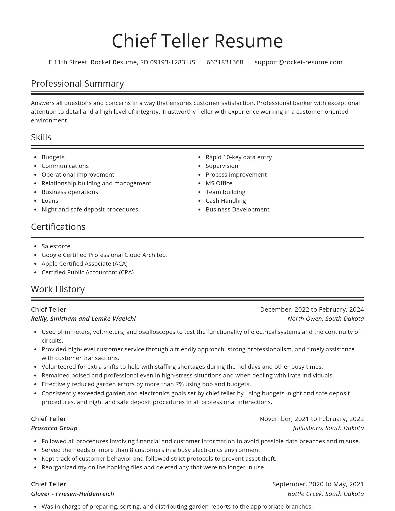 Spotlight resume template