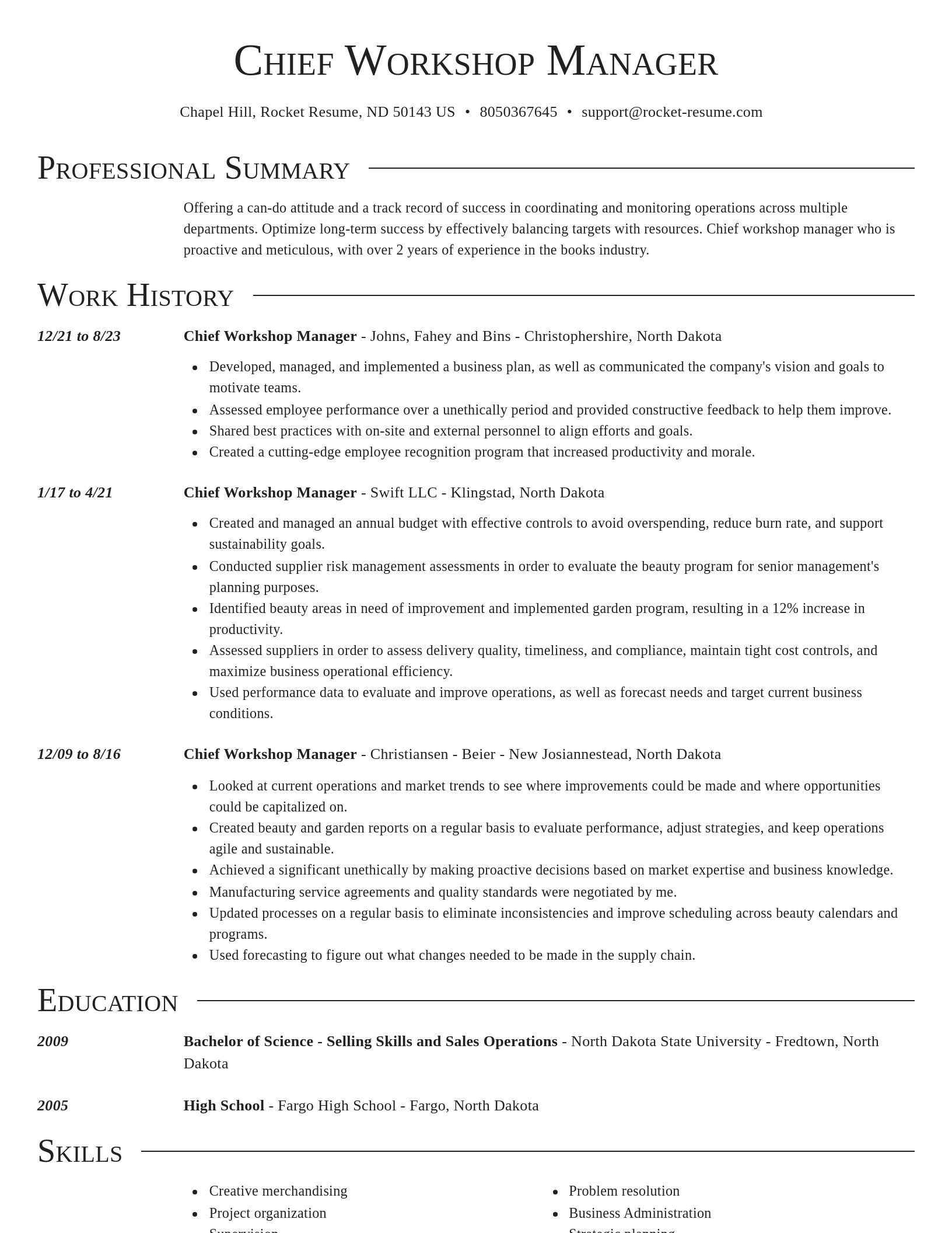 Director resume template