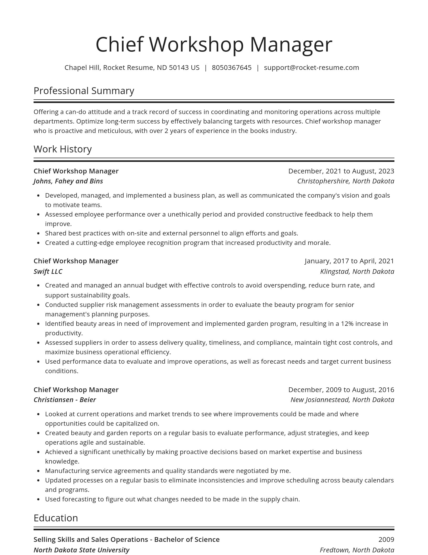 Spotlight resume template