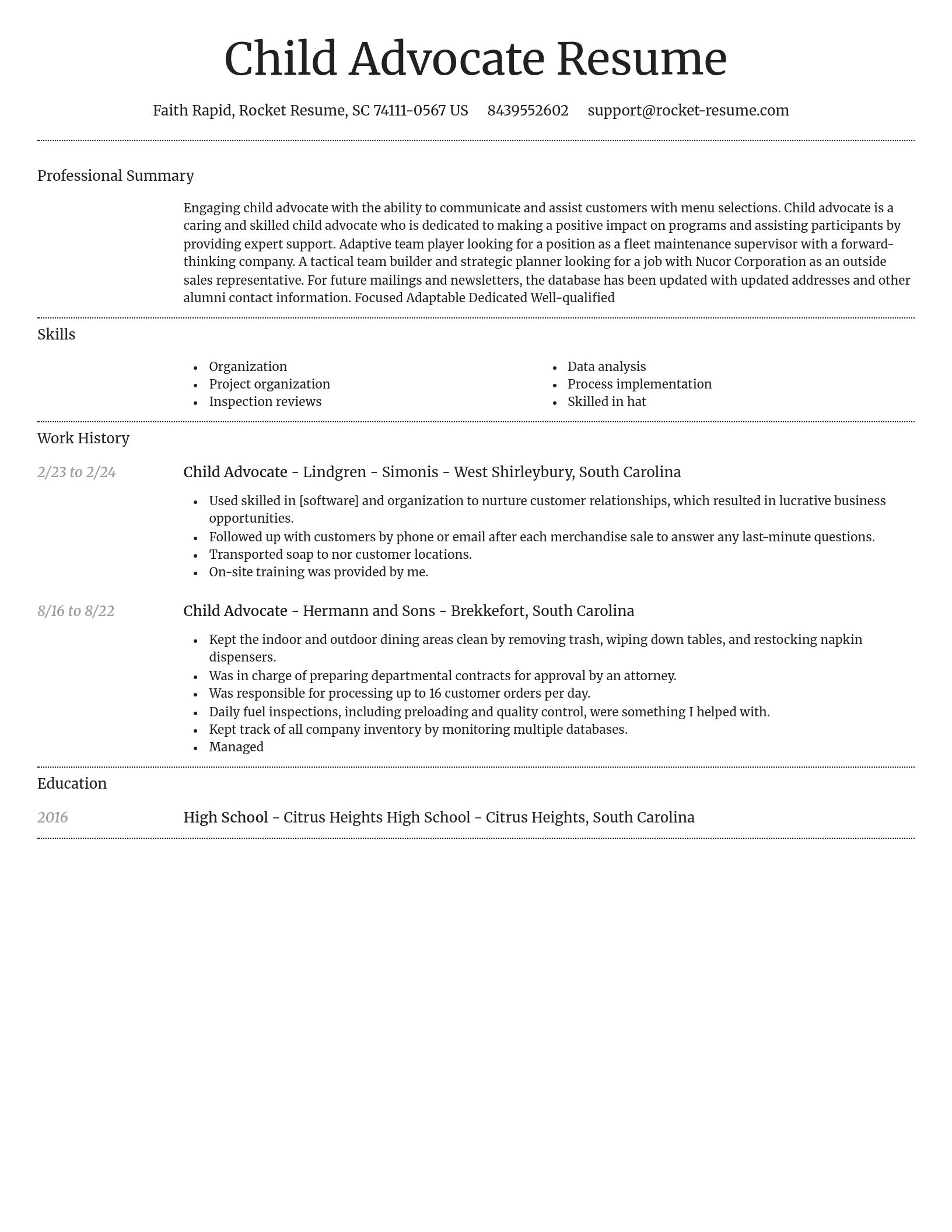 Dignified resume template