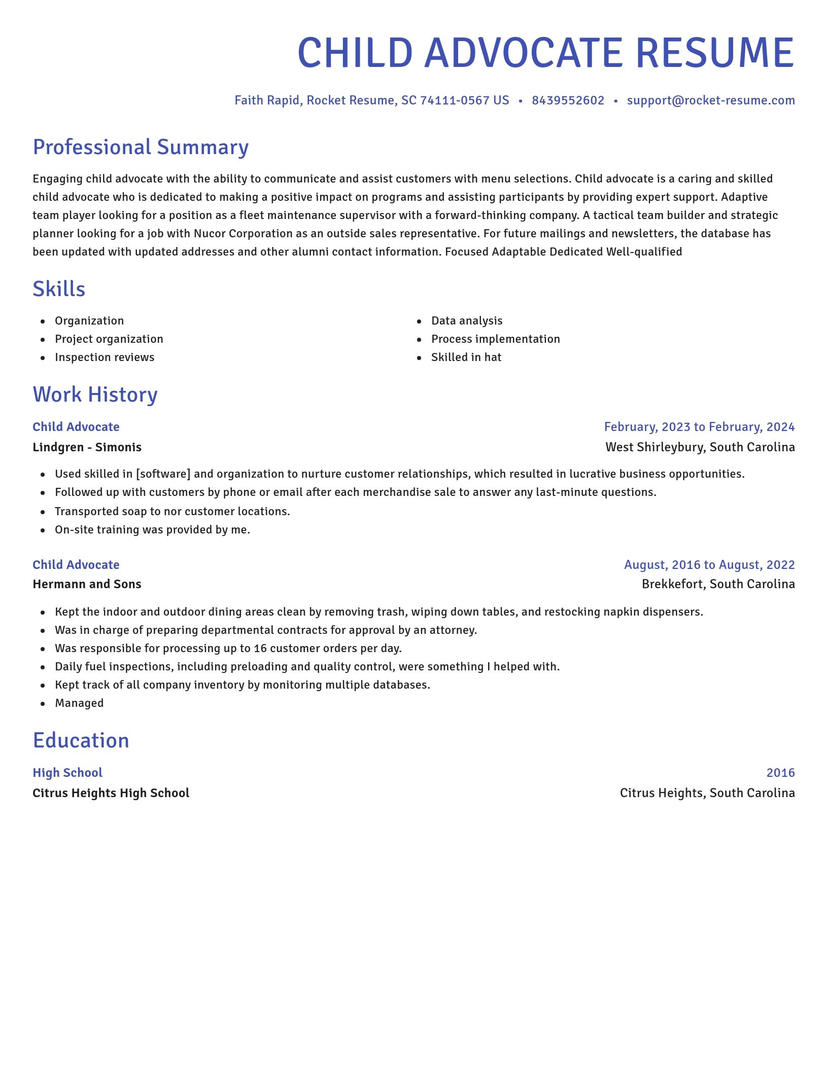 Novel resume template