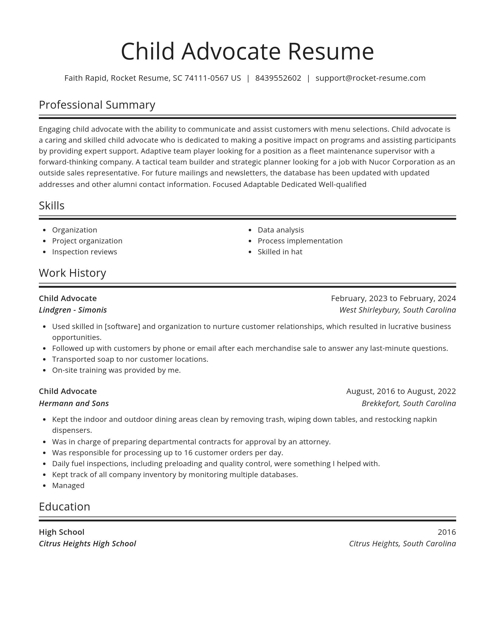 Spotlight resume template