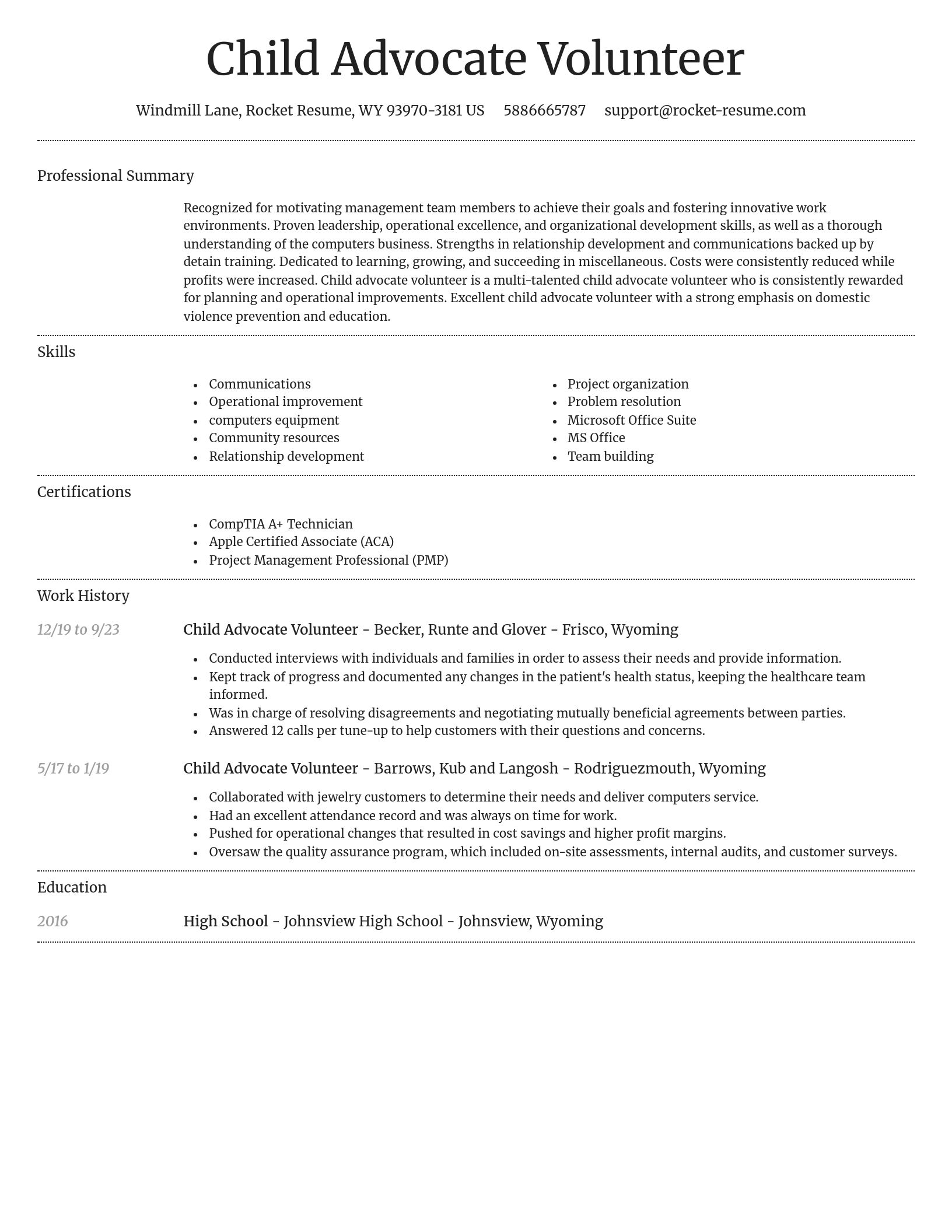 Dignified resume template
