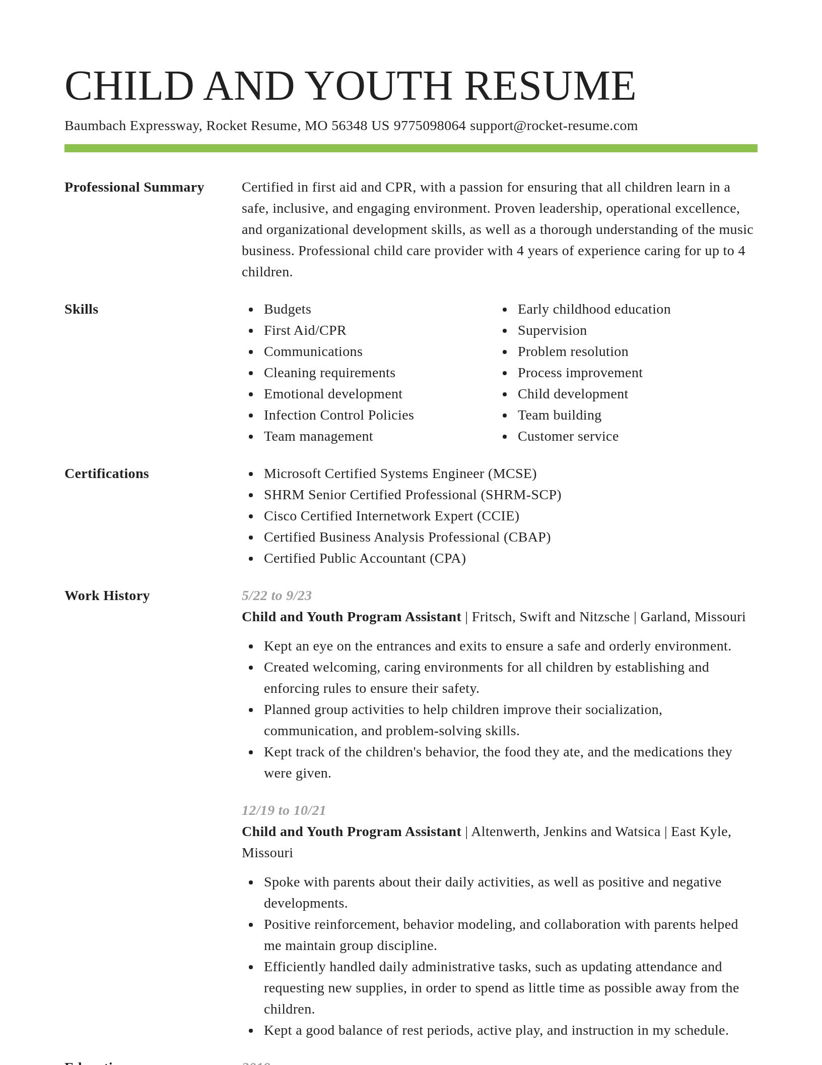 Smart resume template