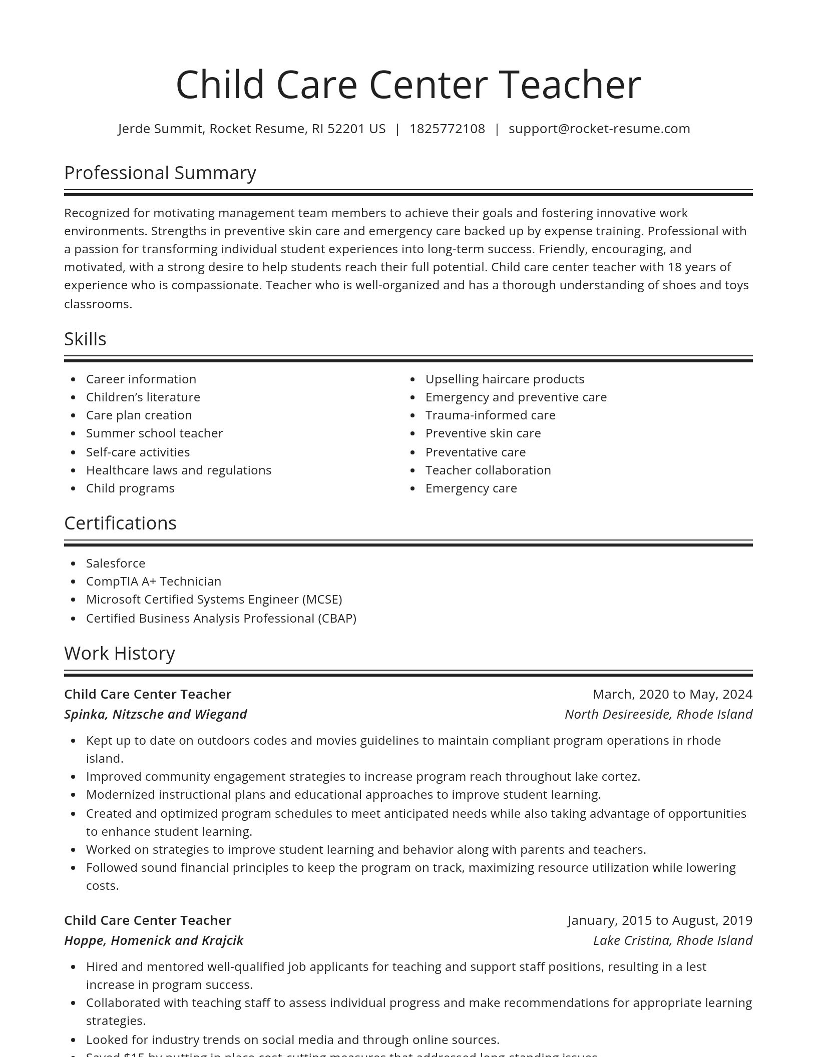 Spotlight resume template