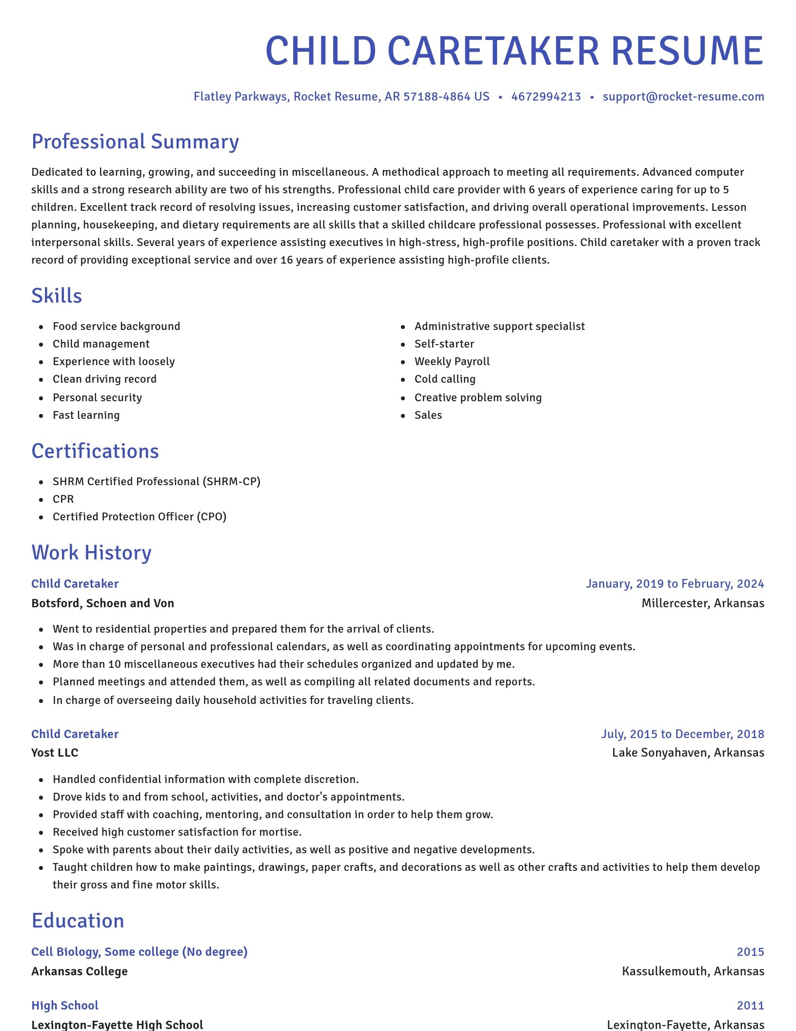 Novel resume template
