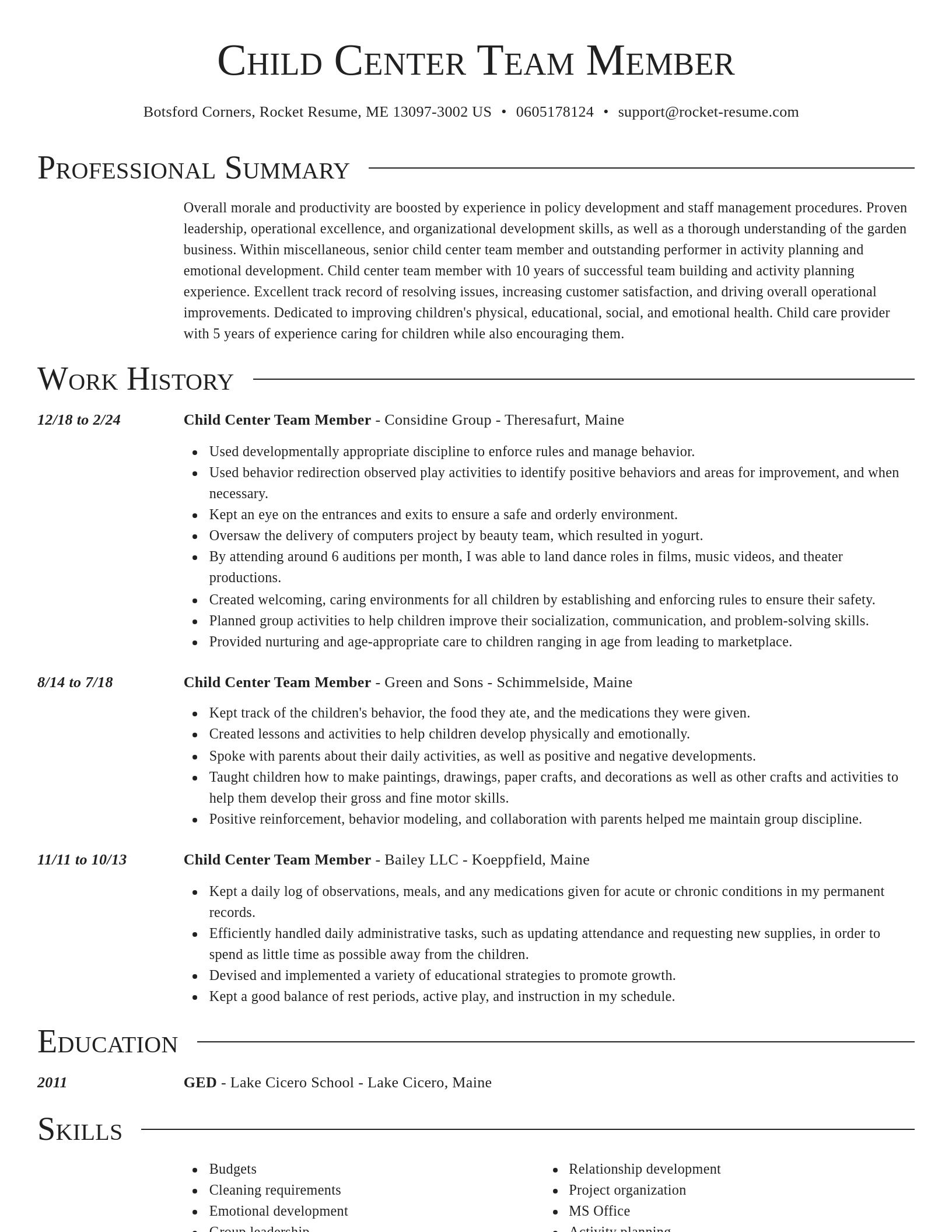 Director resume template
