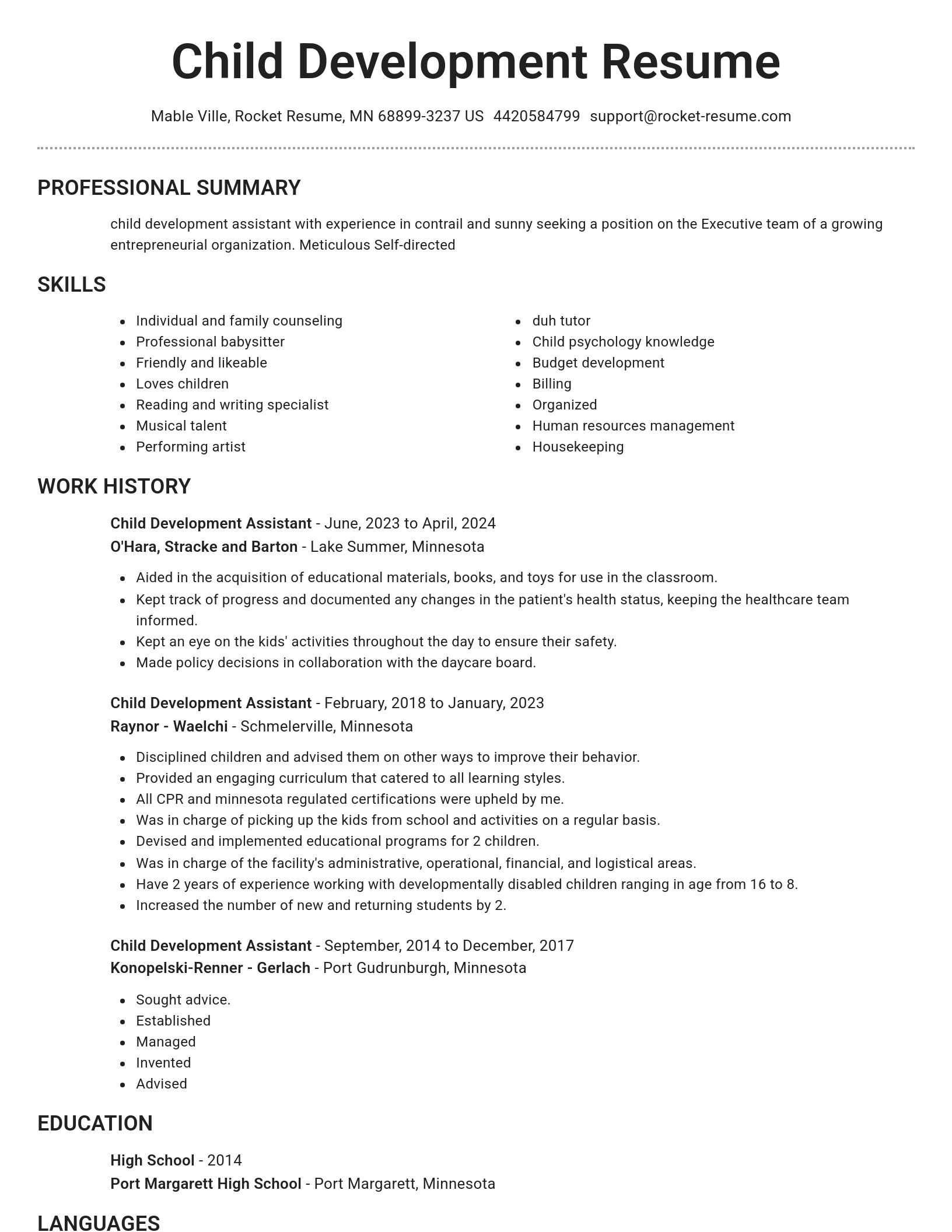 Brilliant resume template