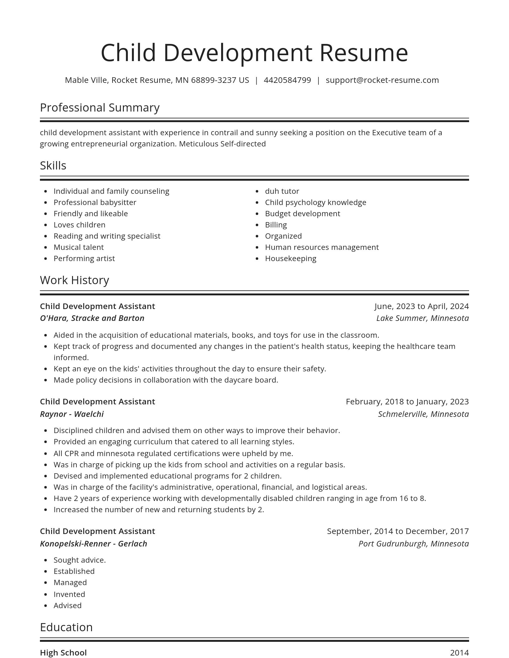Spotlight resume template