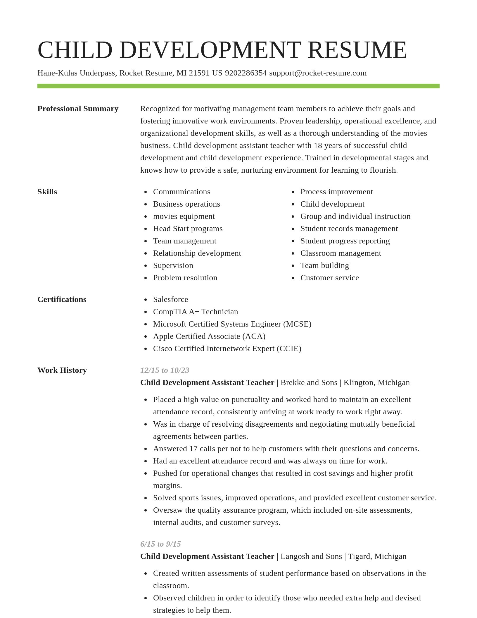 Smart resume template