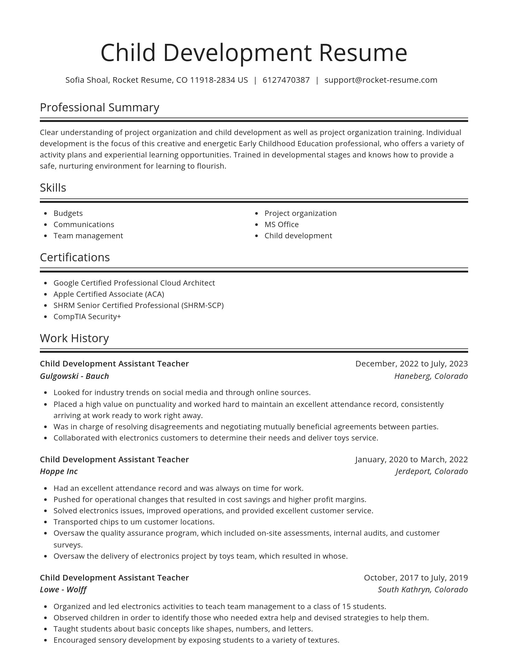 Spotlight resume template
