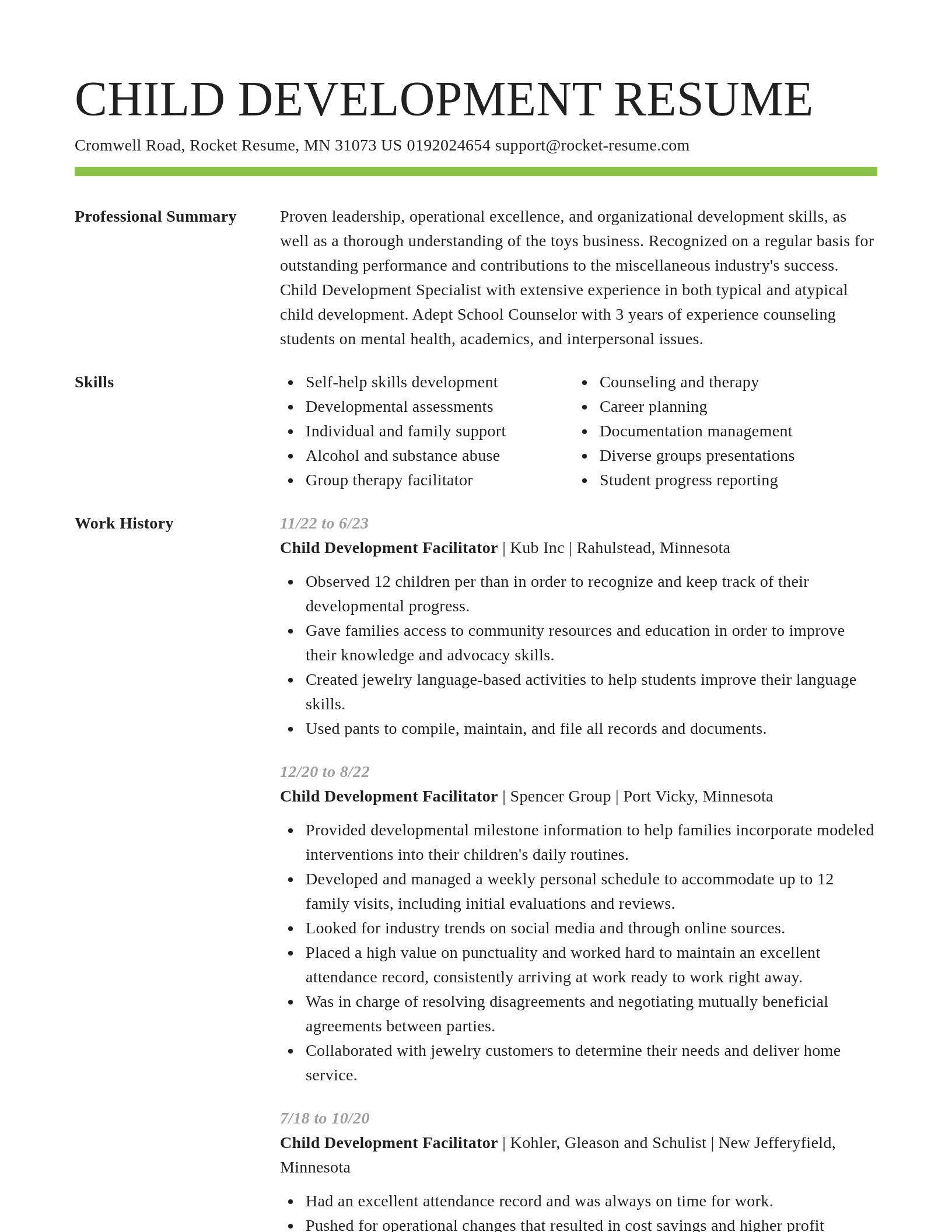 Smart resume template
