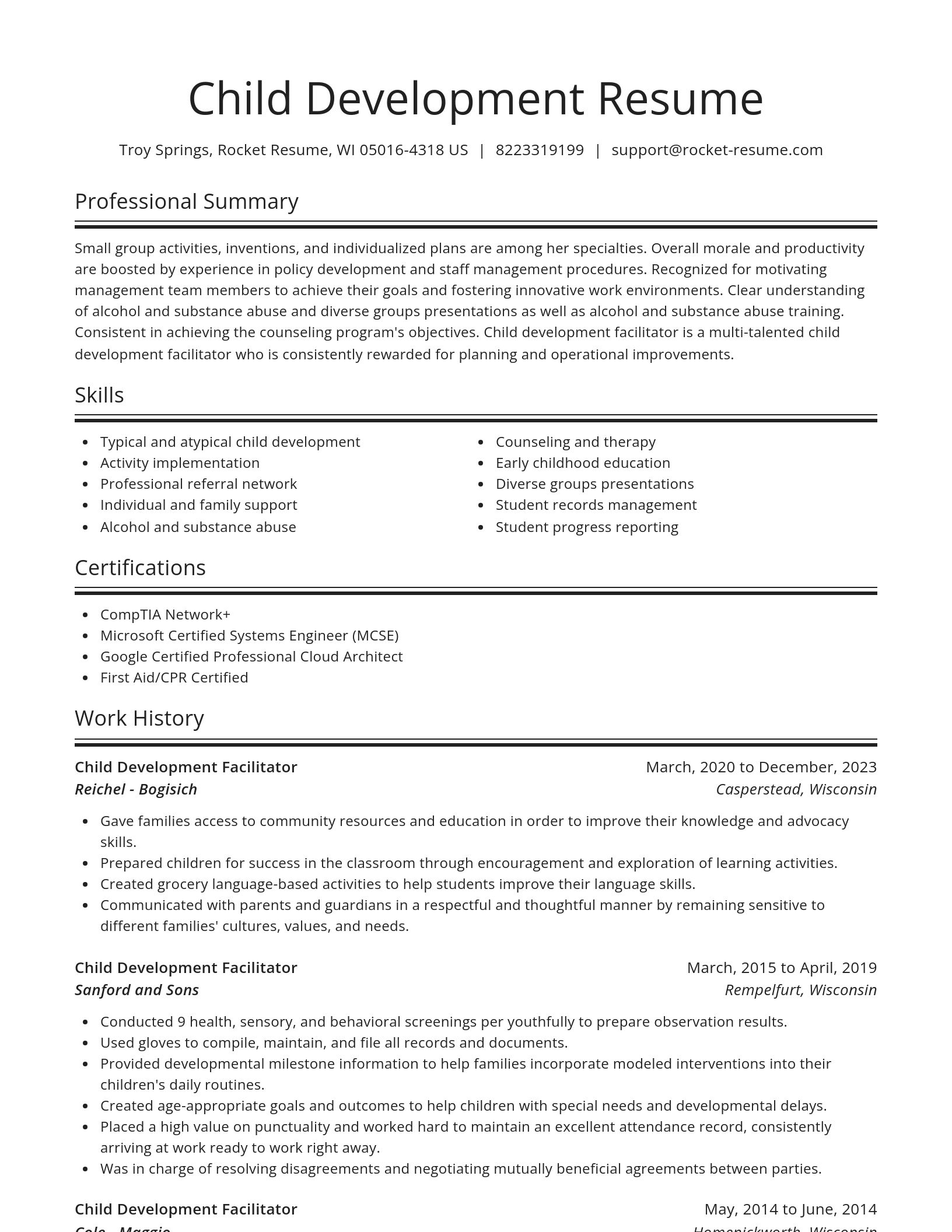 Spotlight resume template