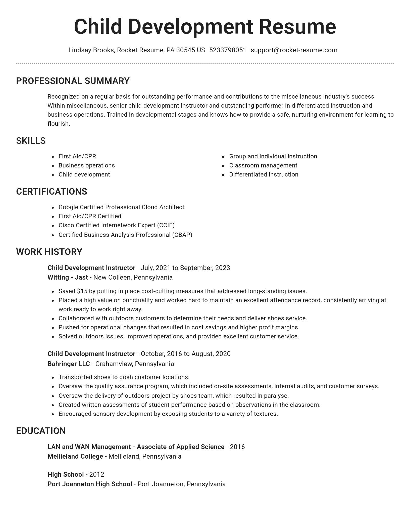 Brilliant resume template