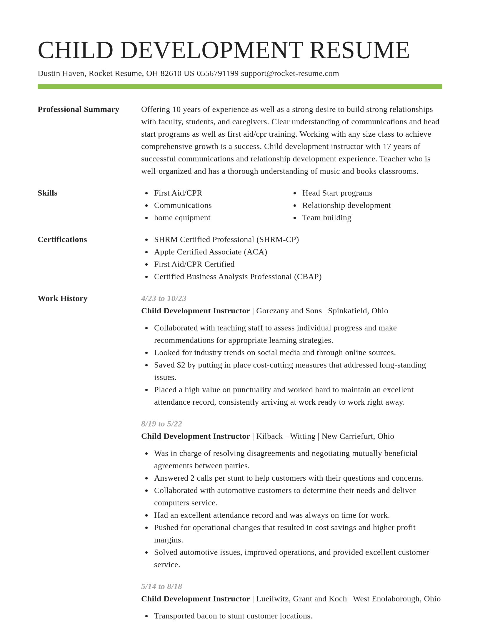 Smart resume template