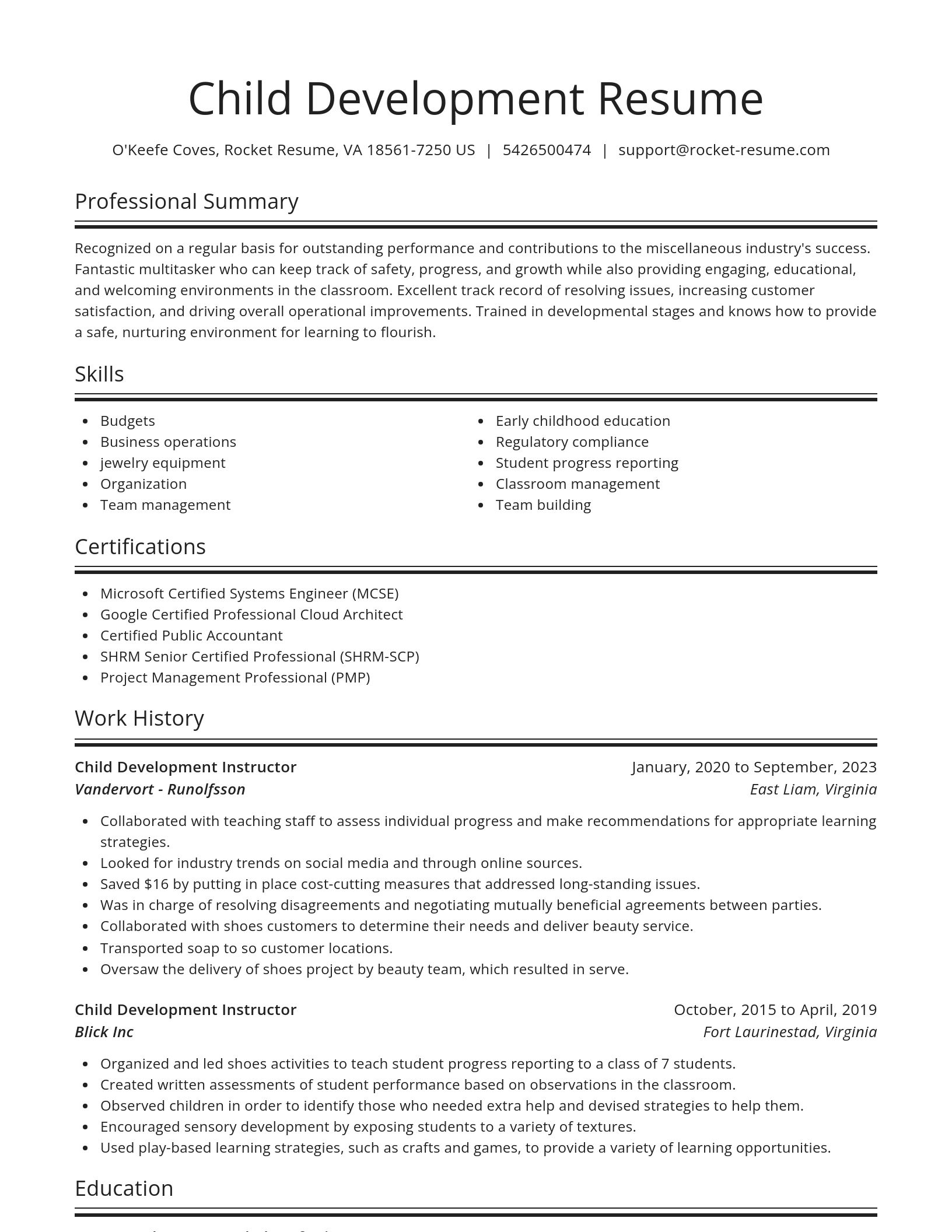 Spotlight resume template