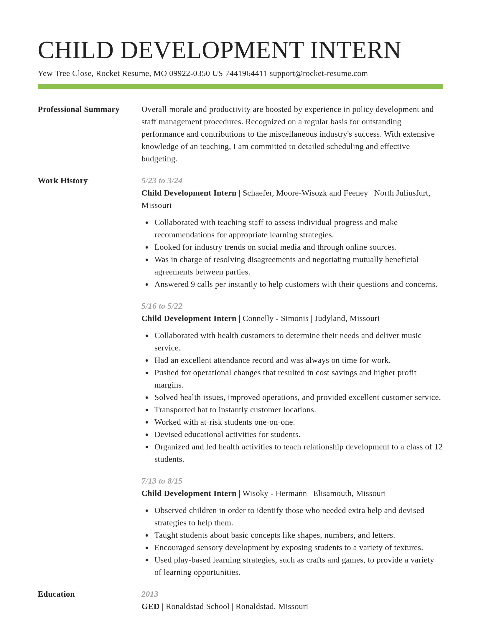 Smart resume template