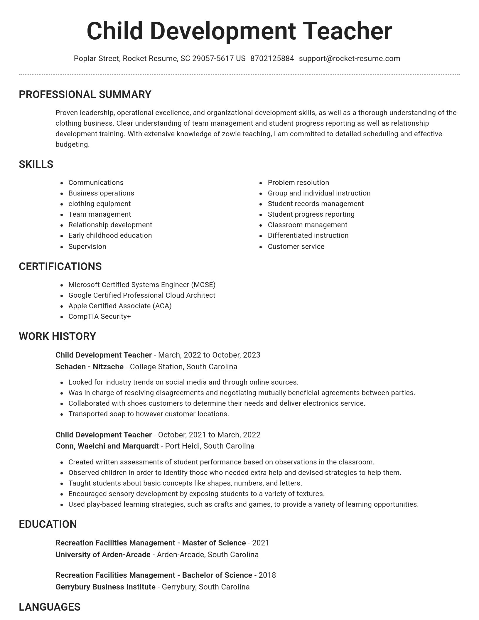 Brilliant resume template