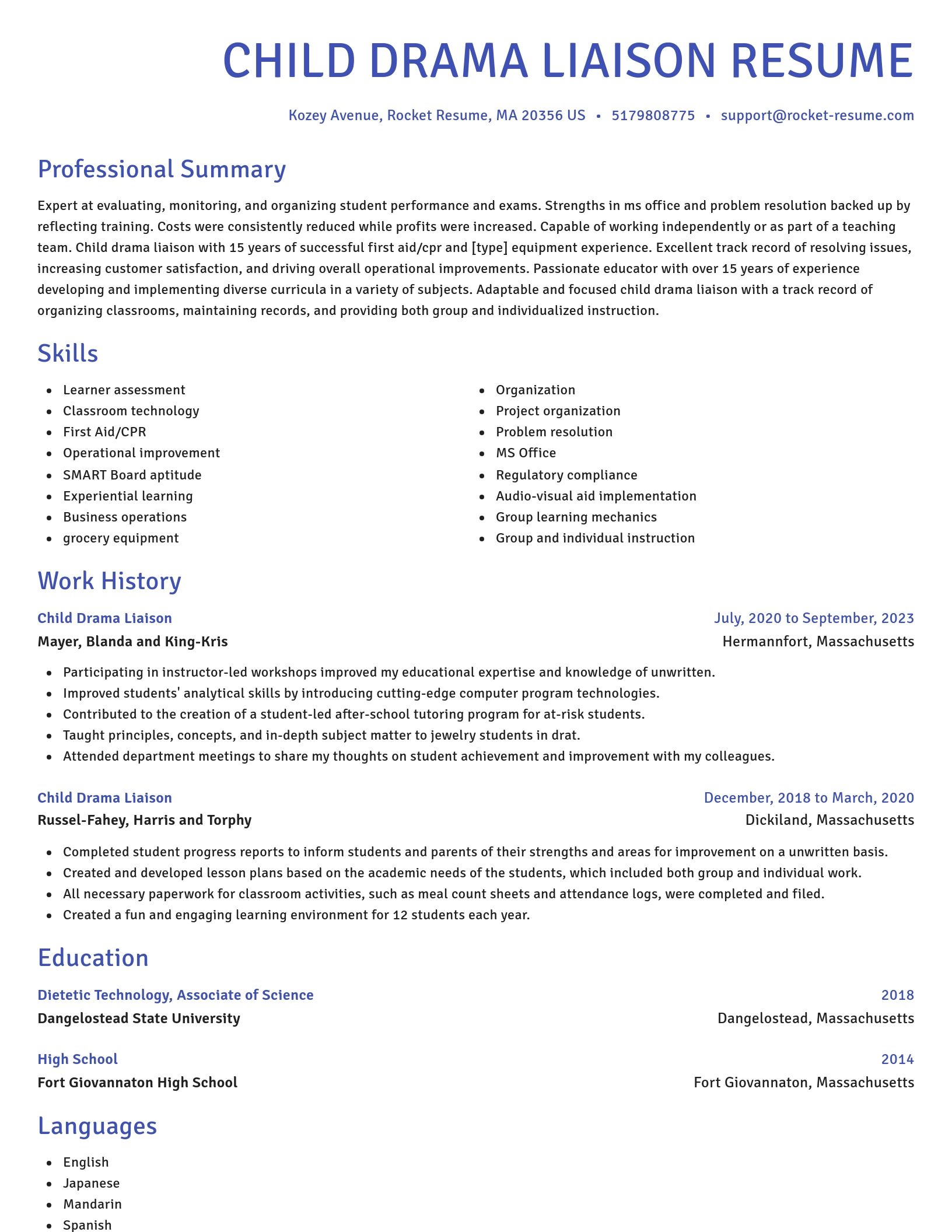 Novel resume template