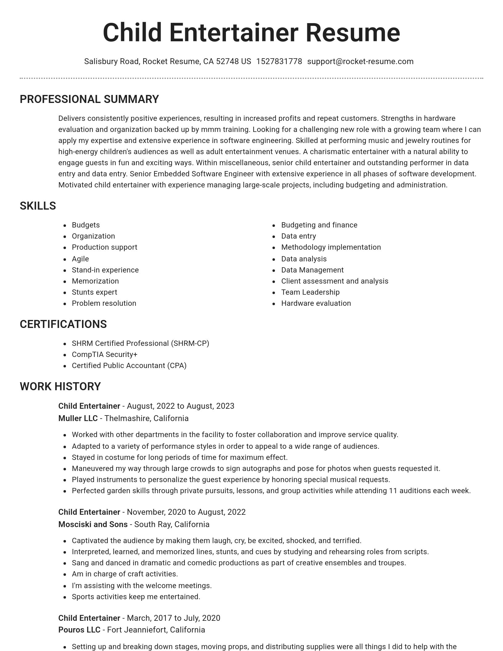 Brilliant resume template