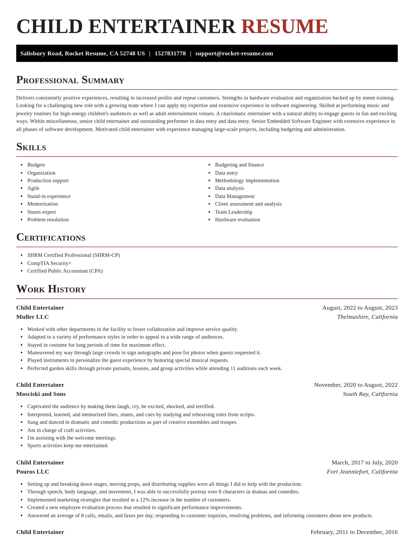 Exquisite resume template