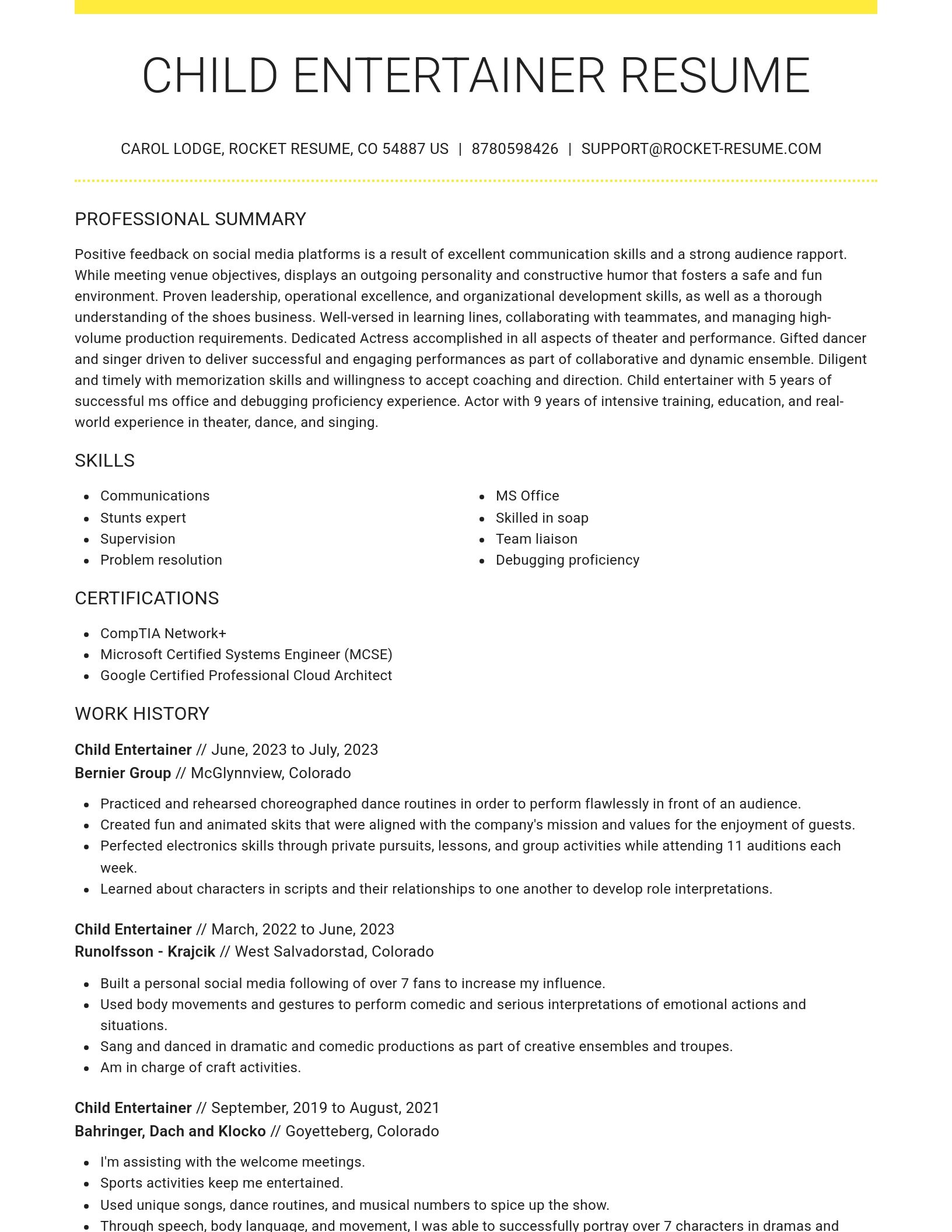 Grand resume template