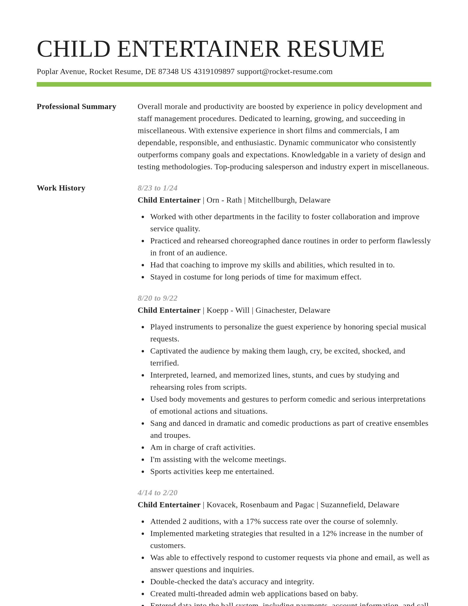 Smart resume template