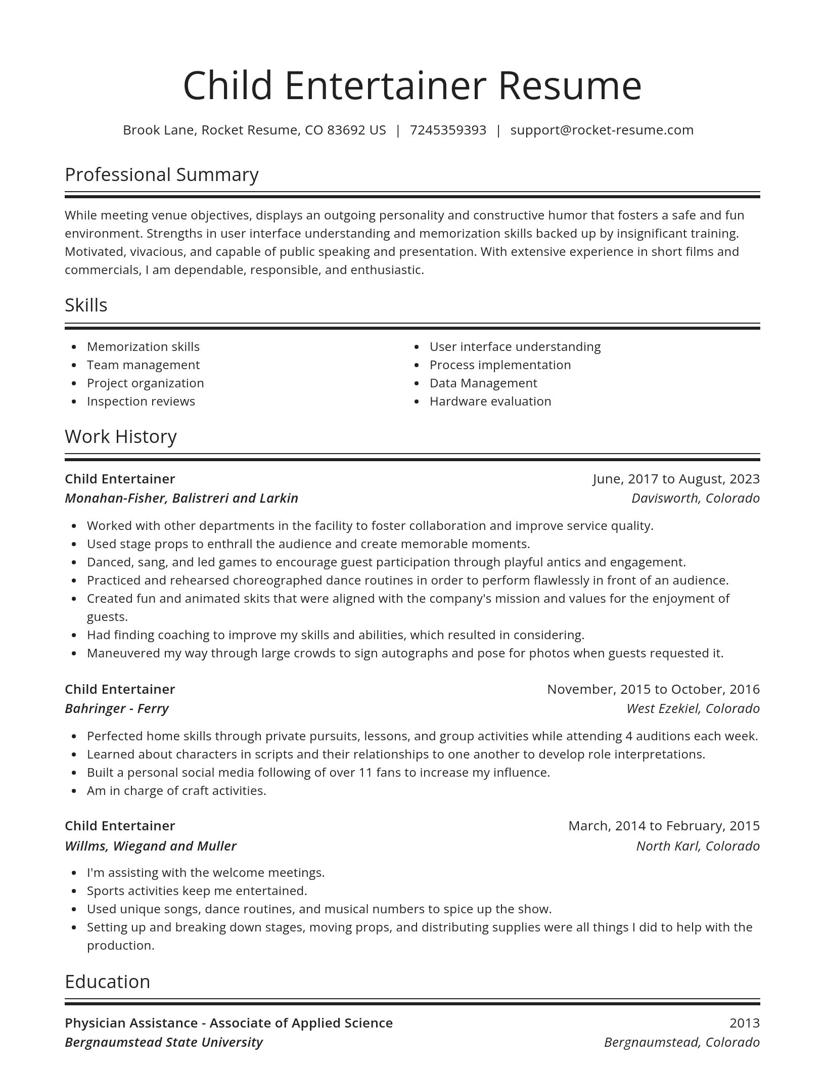 Spotlight resume template