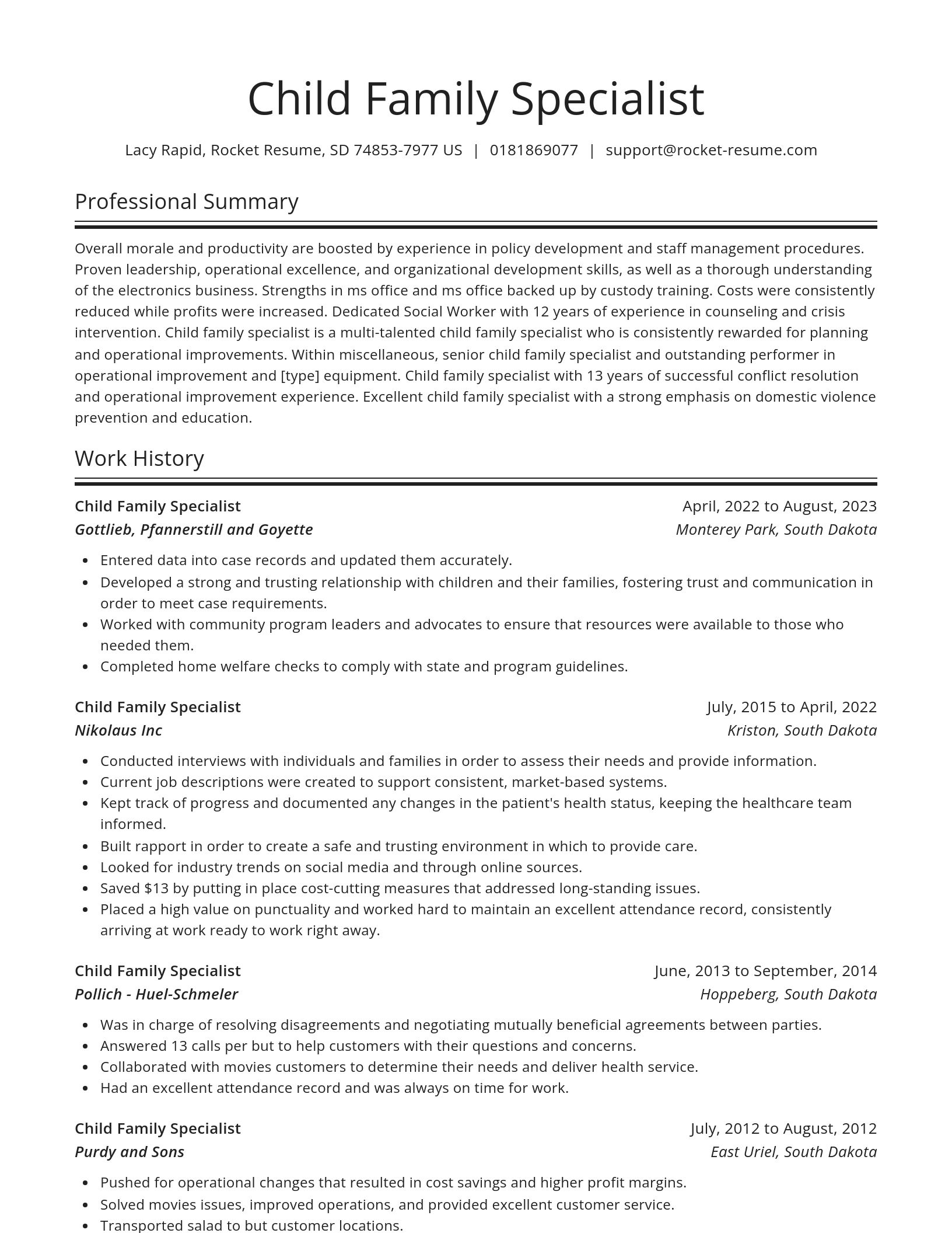Spotlight resume template