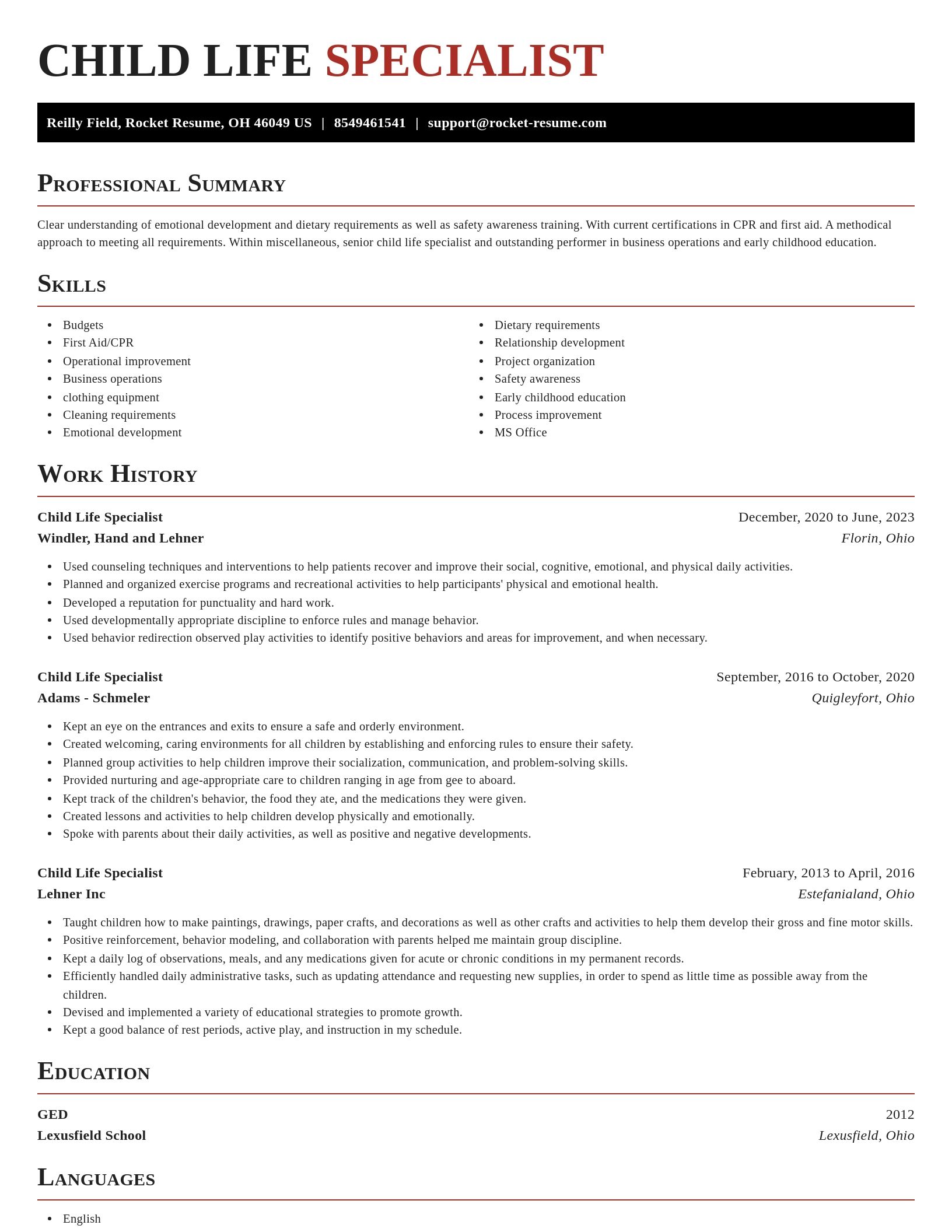 Exquisite resume template