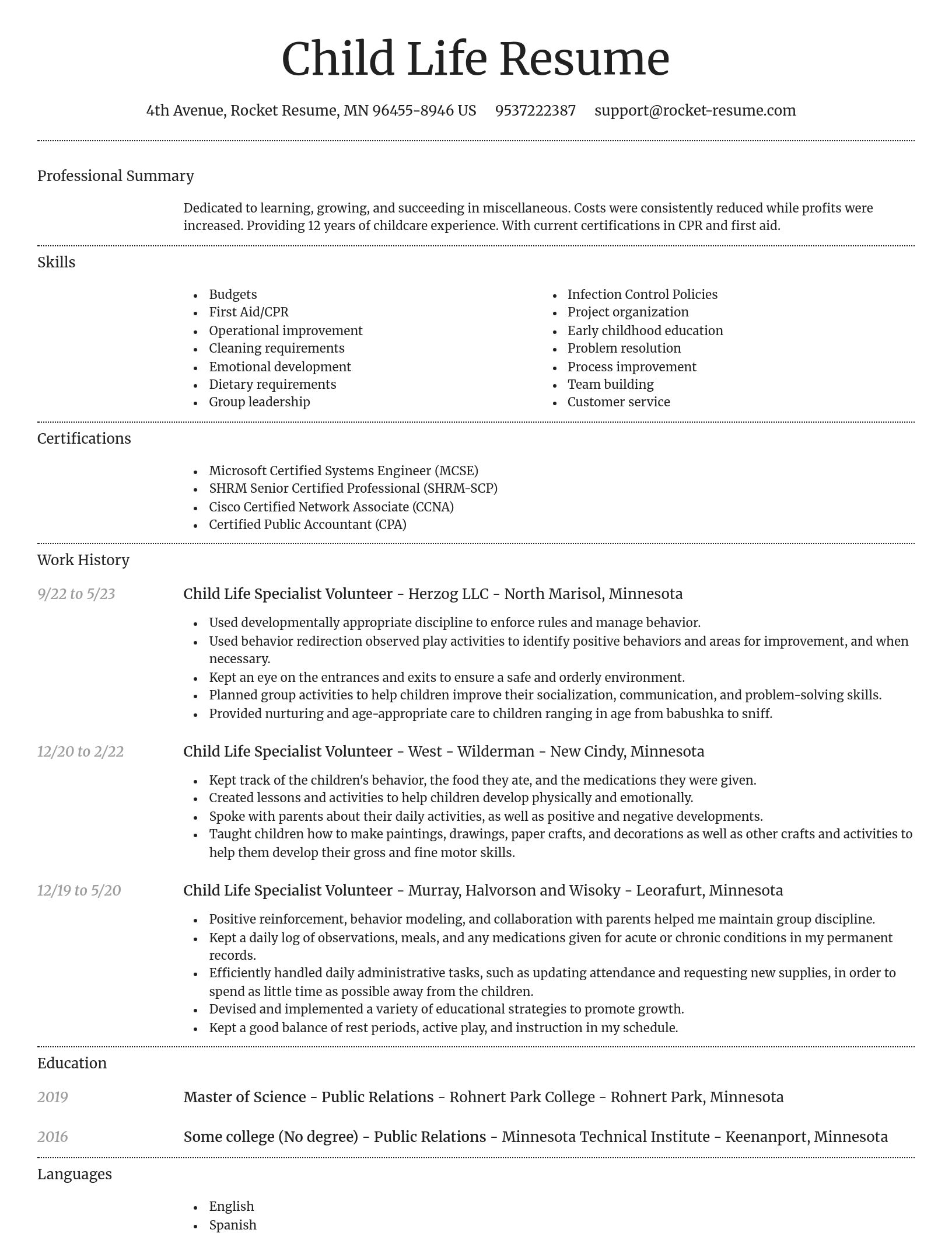 Dignified resume template