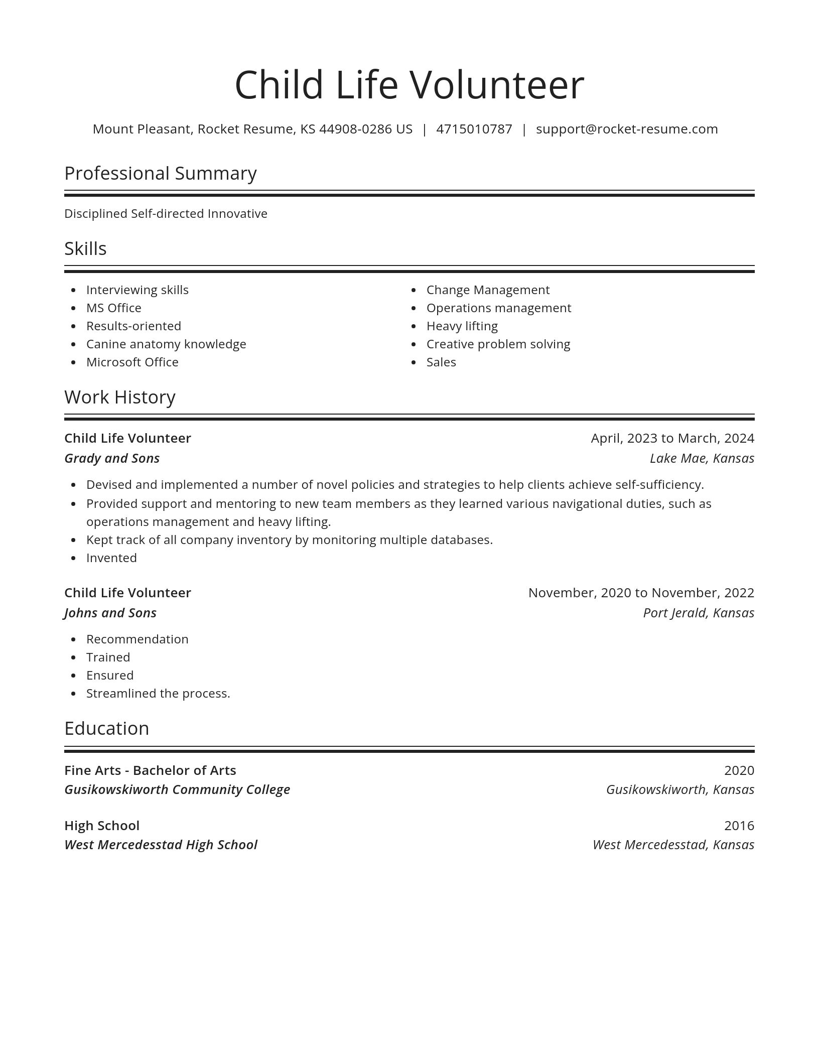 Spotlight resume template