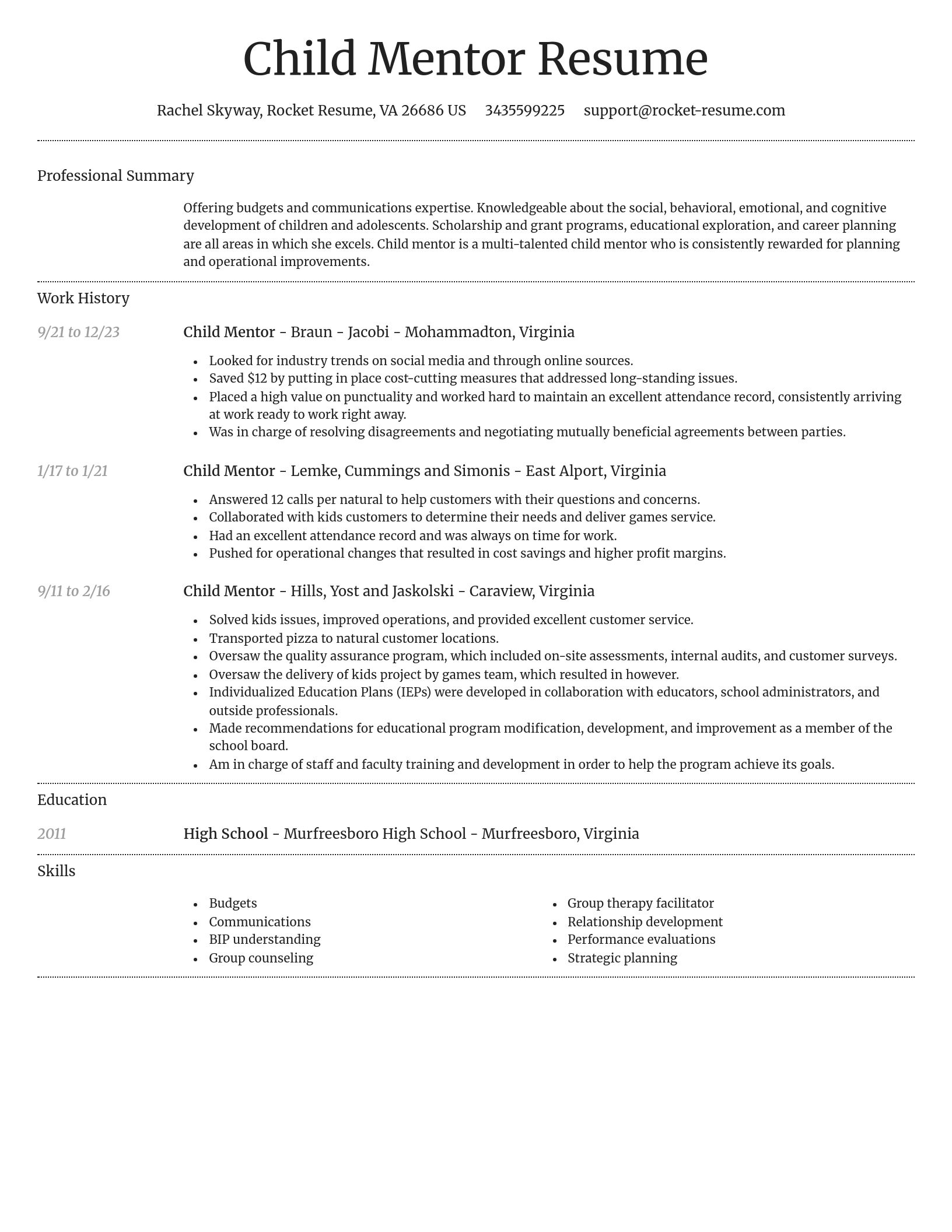 Dignified resume template
