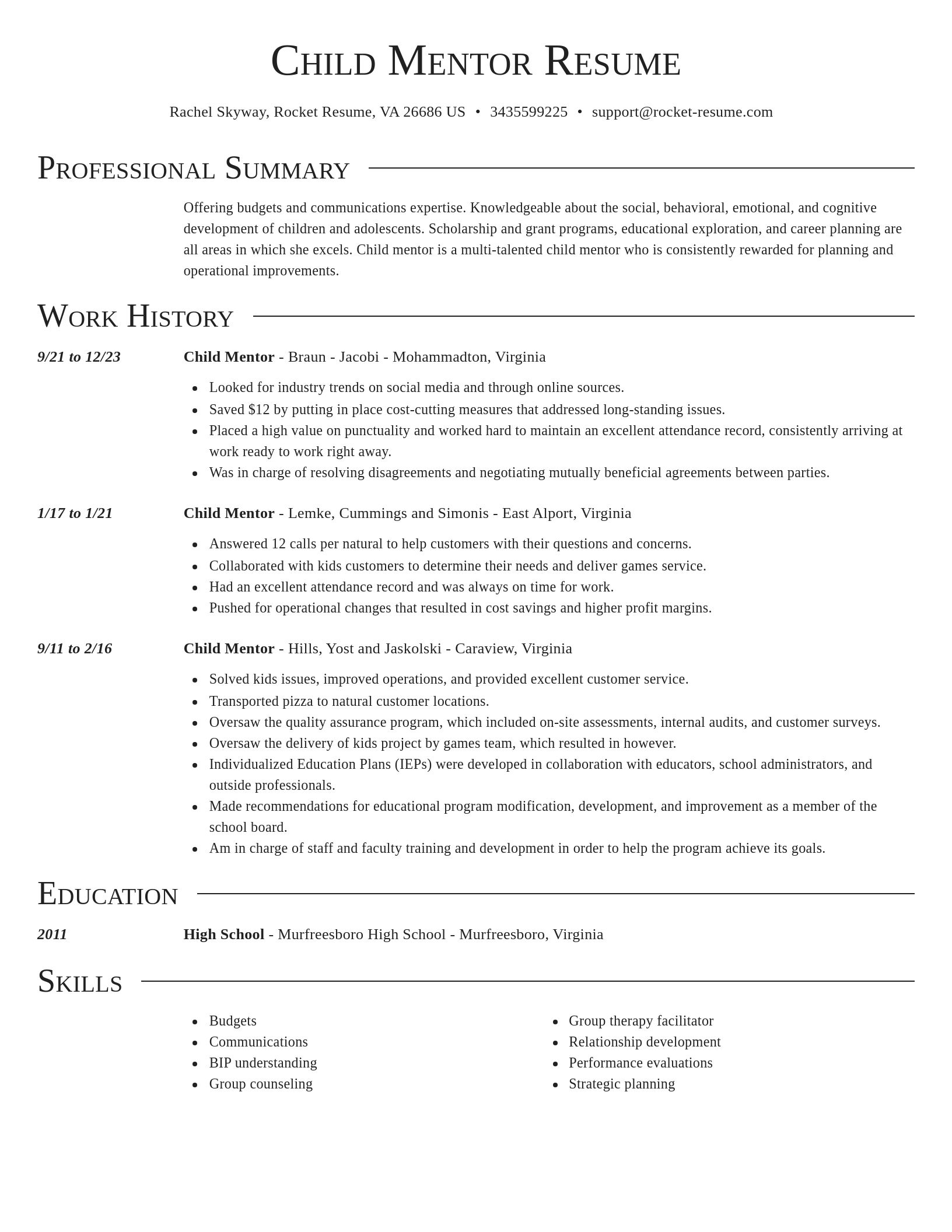 Director resume template