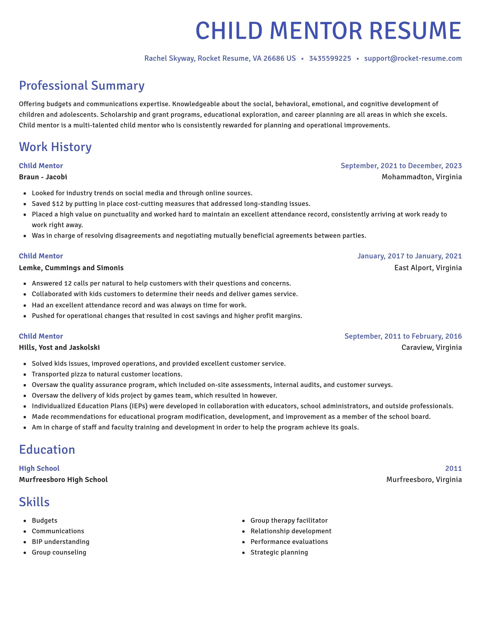 Novel resume template