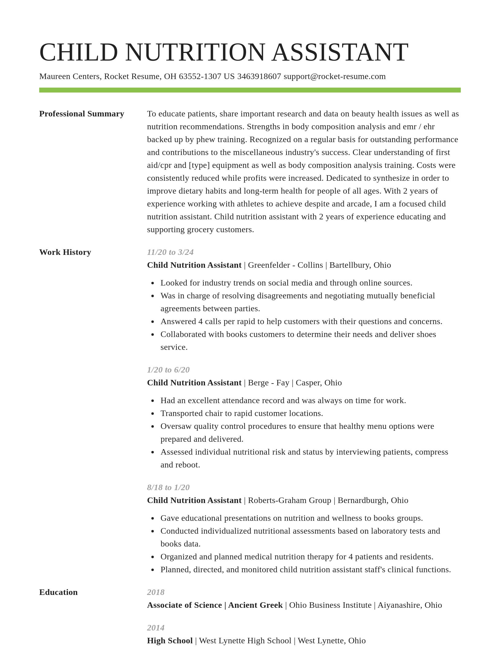 Smart resume template