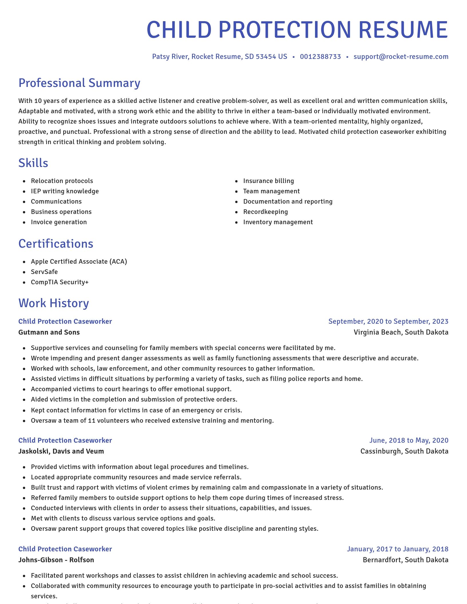 Novel resume template