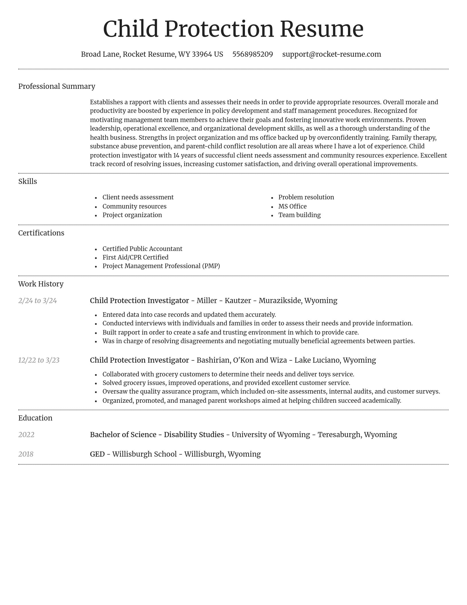 Dignified resume template