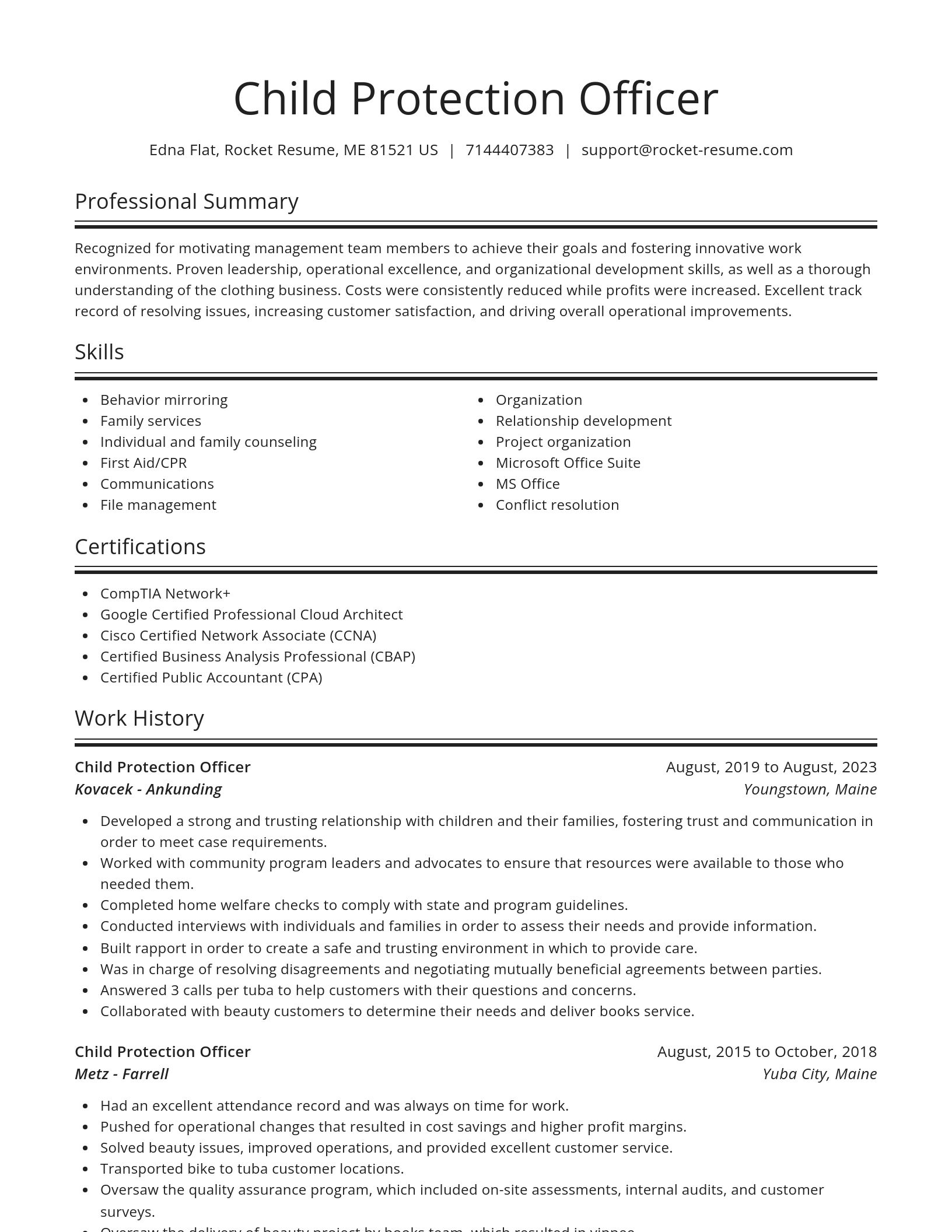 Spotlight resume template