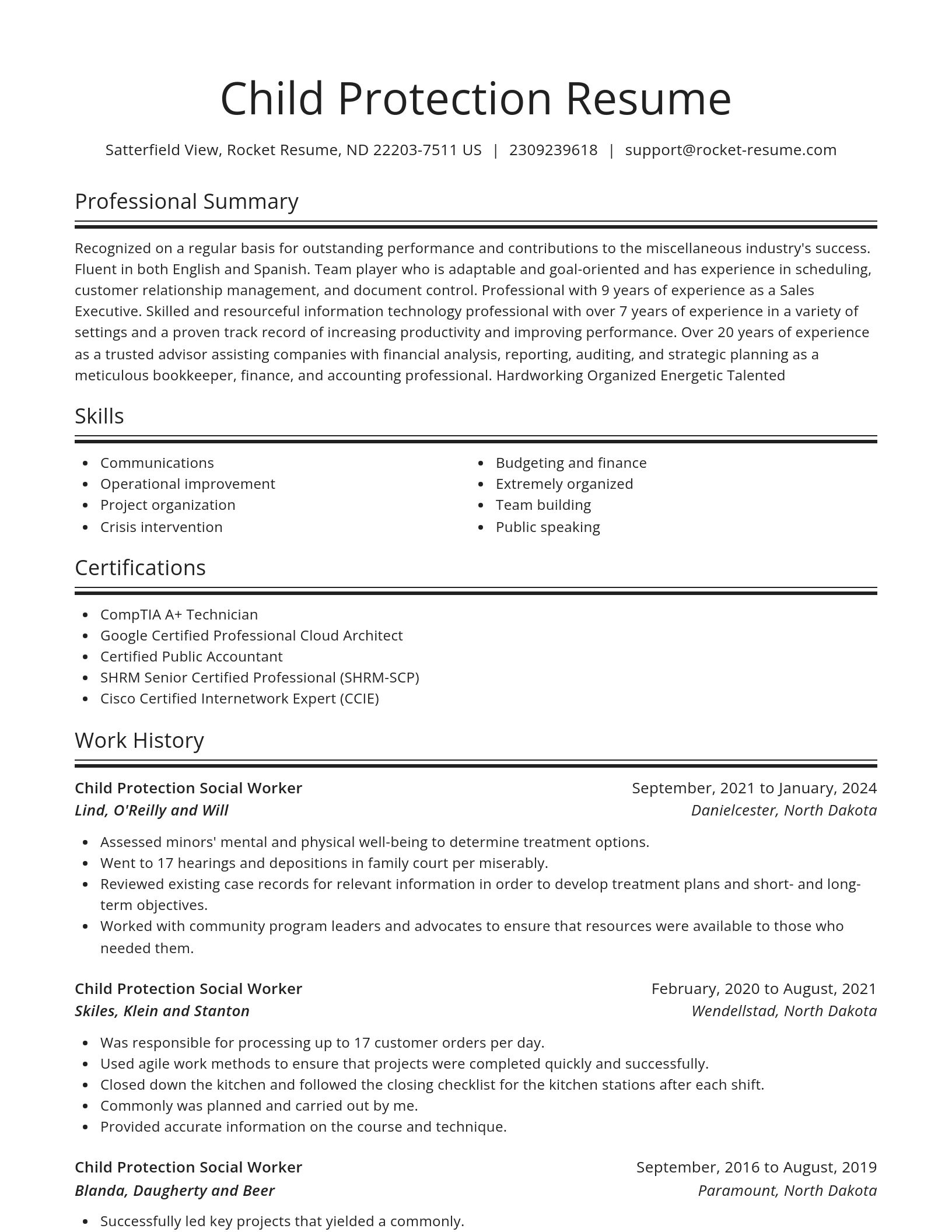 Spotlight resume template