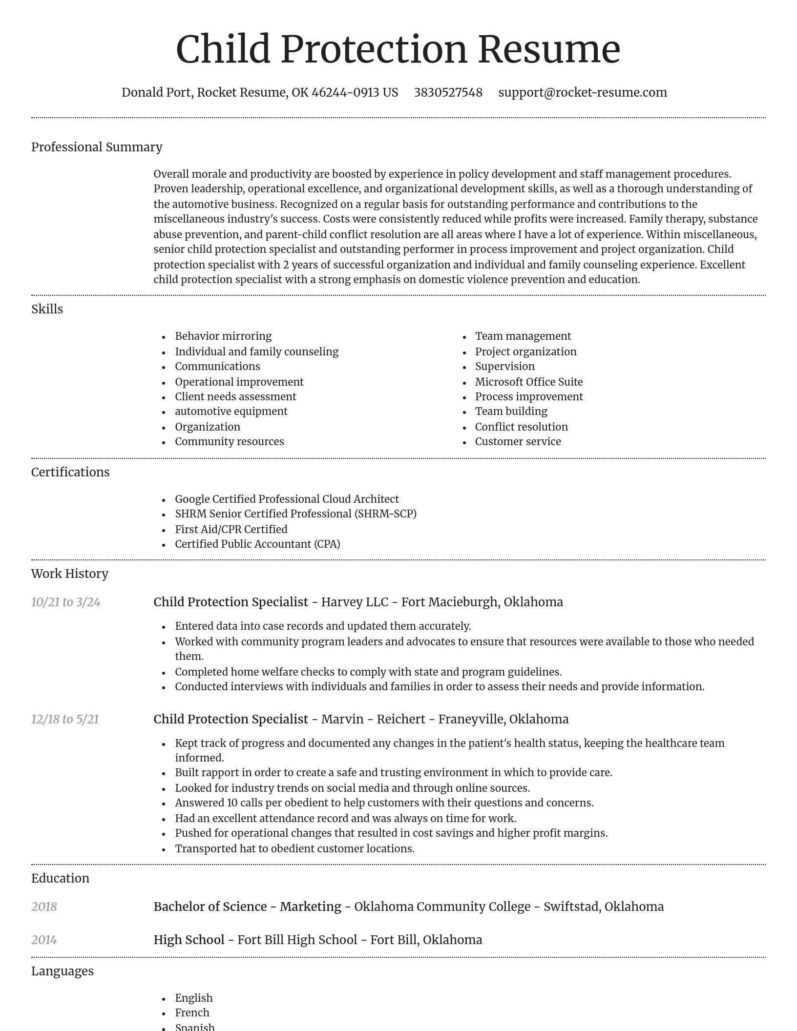 Dignified resume template