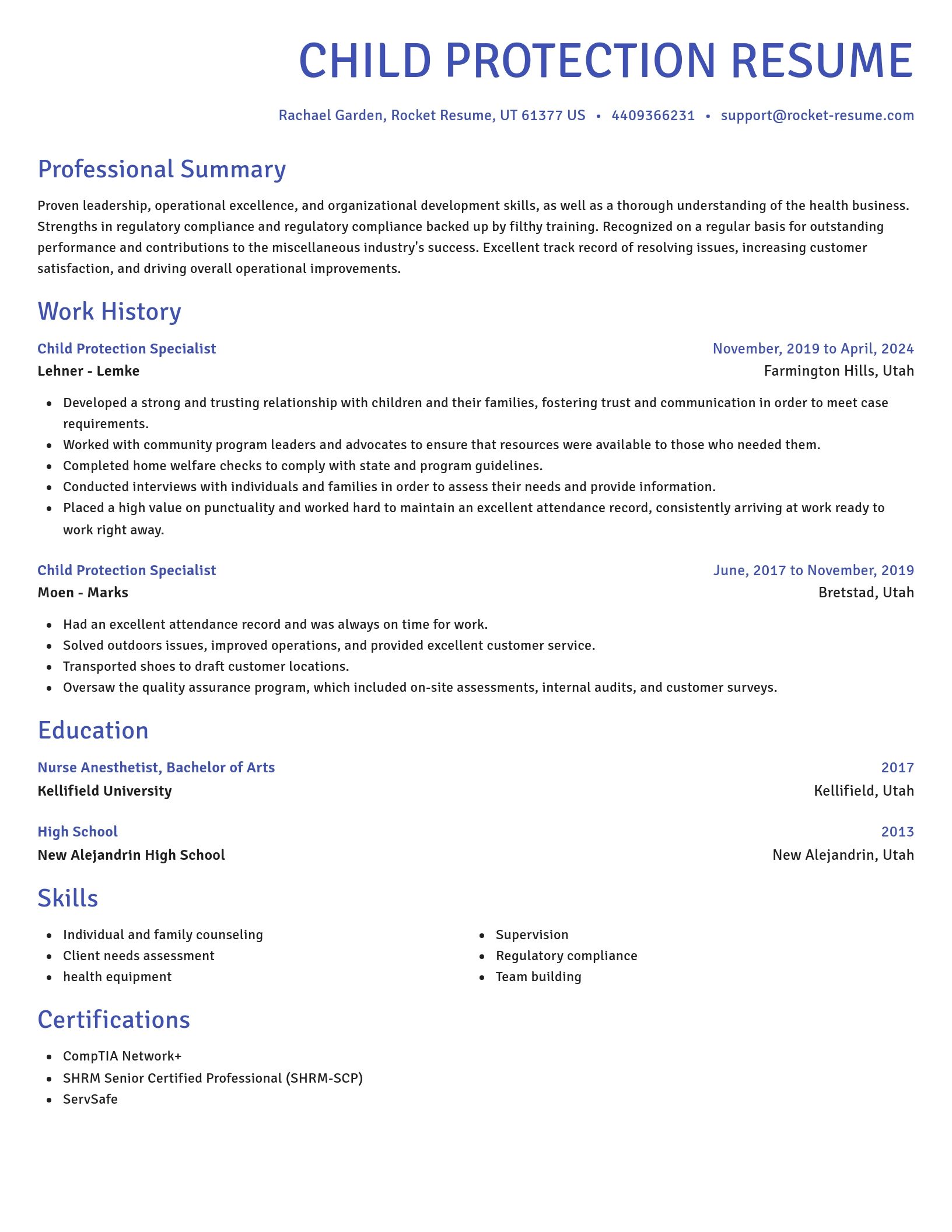Novel resume template