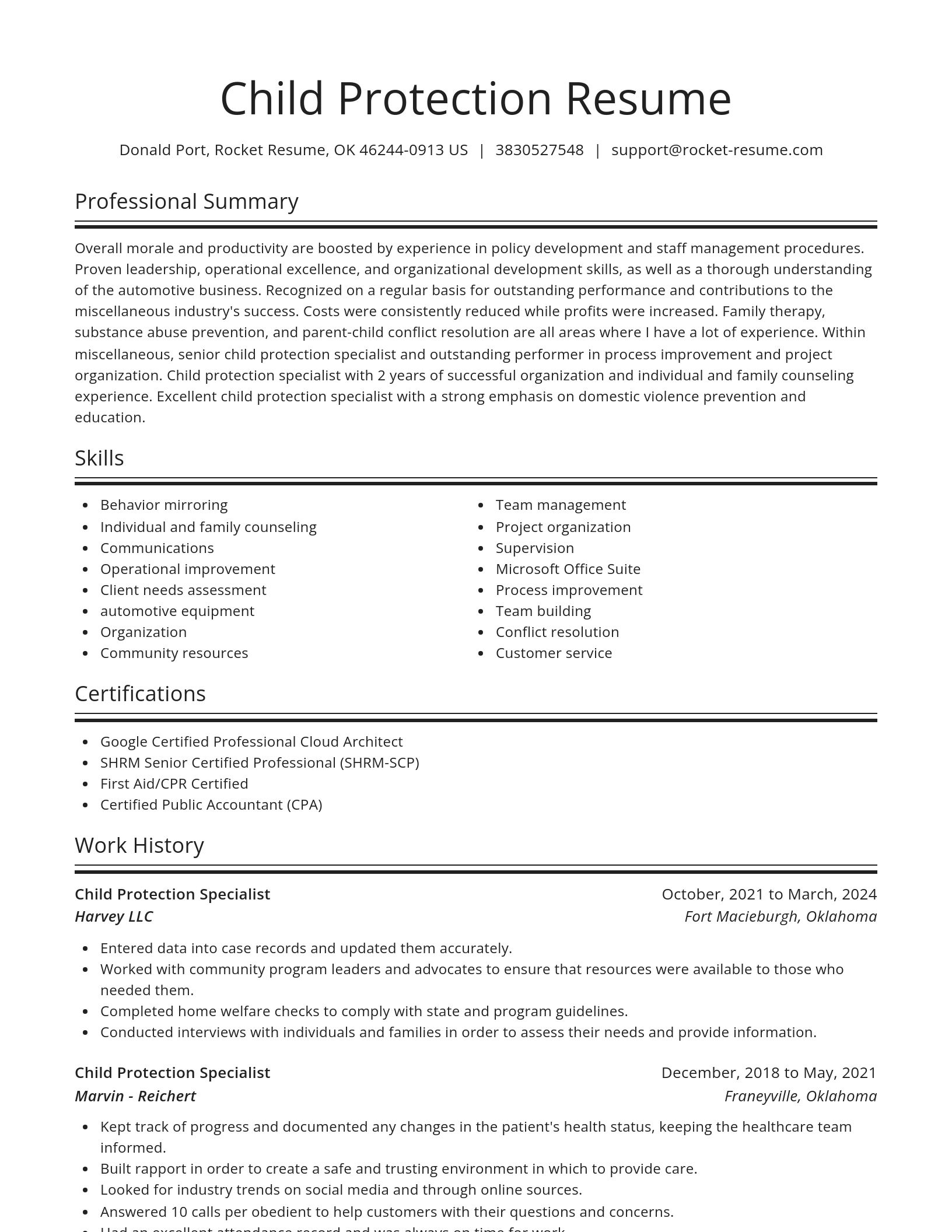 Spotlight resume template