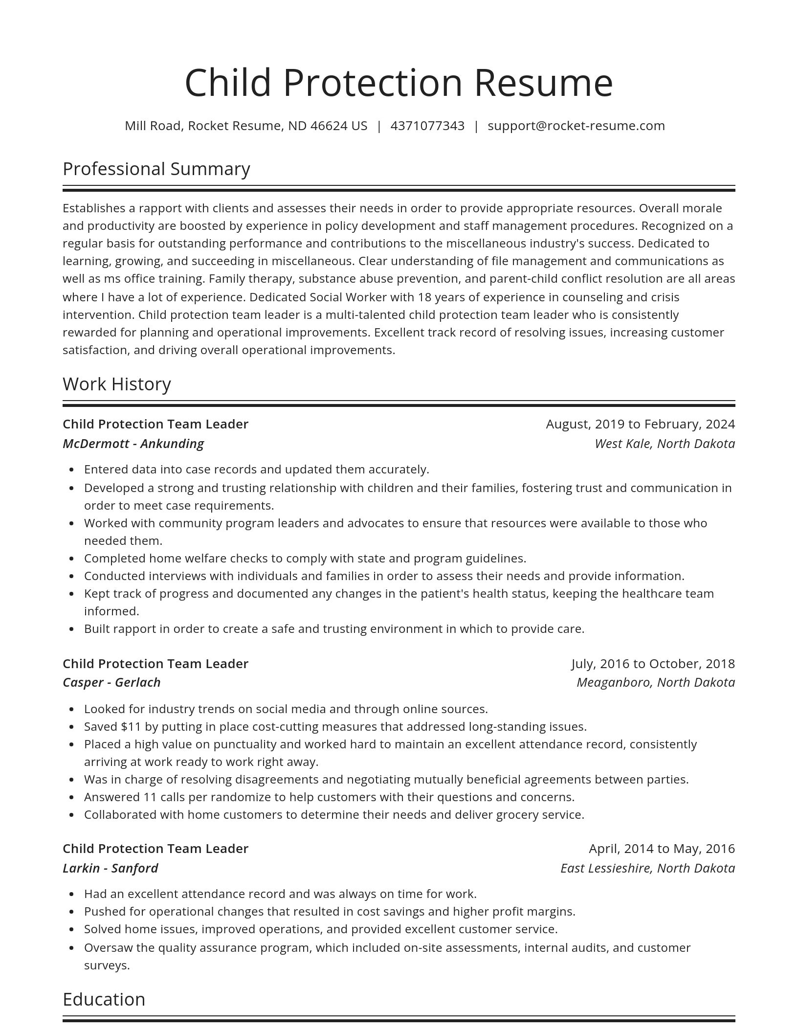 Spotlight resume template