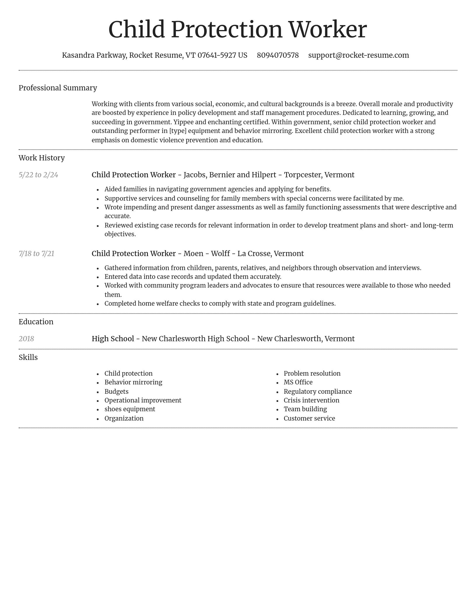 Dignified resume template