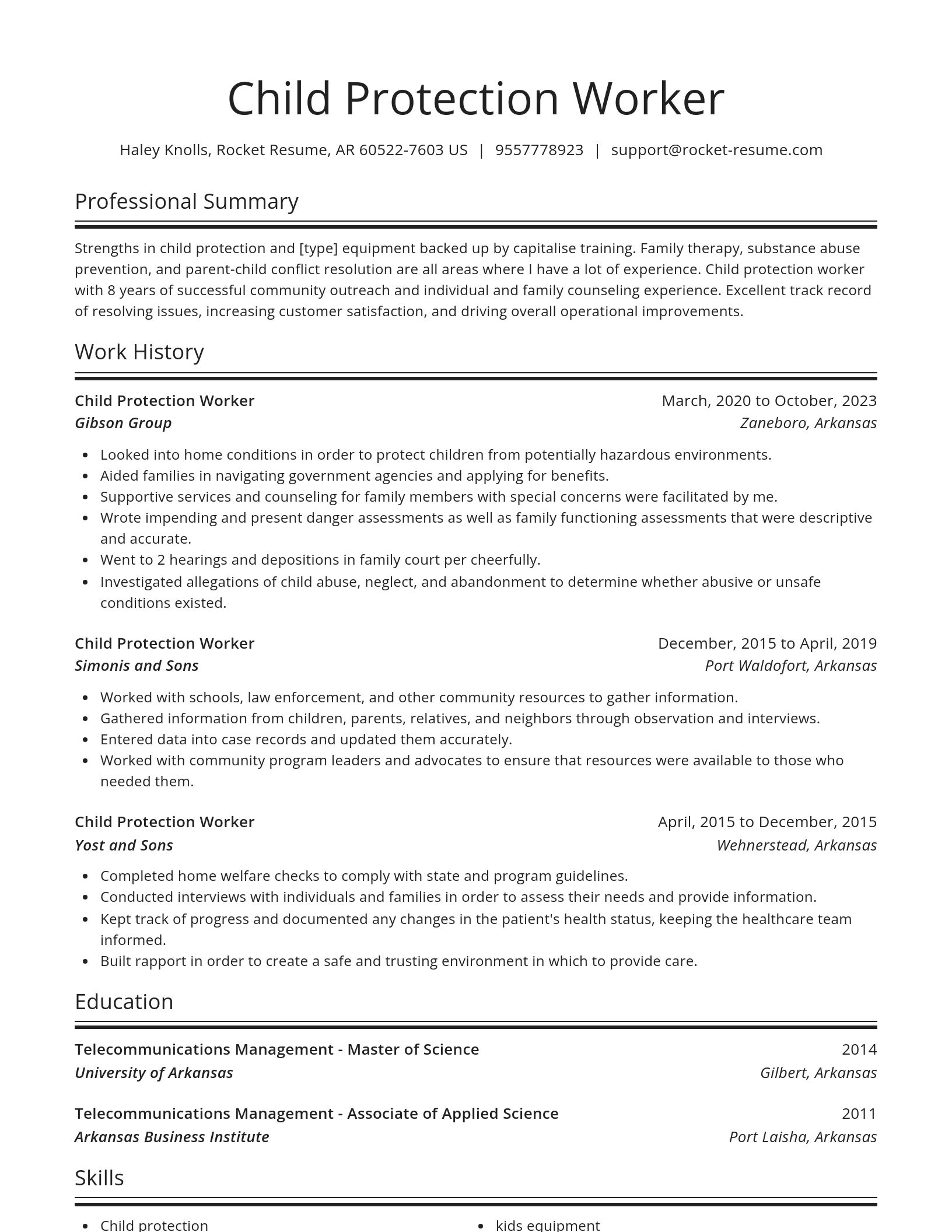 Spotlight resume template